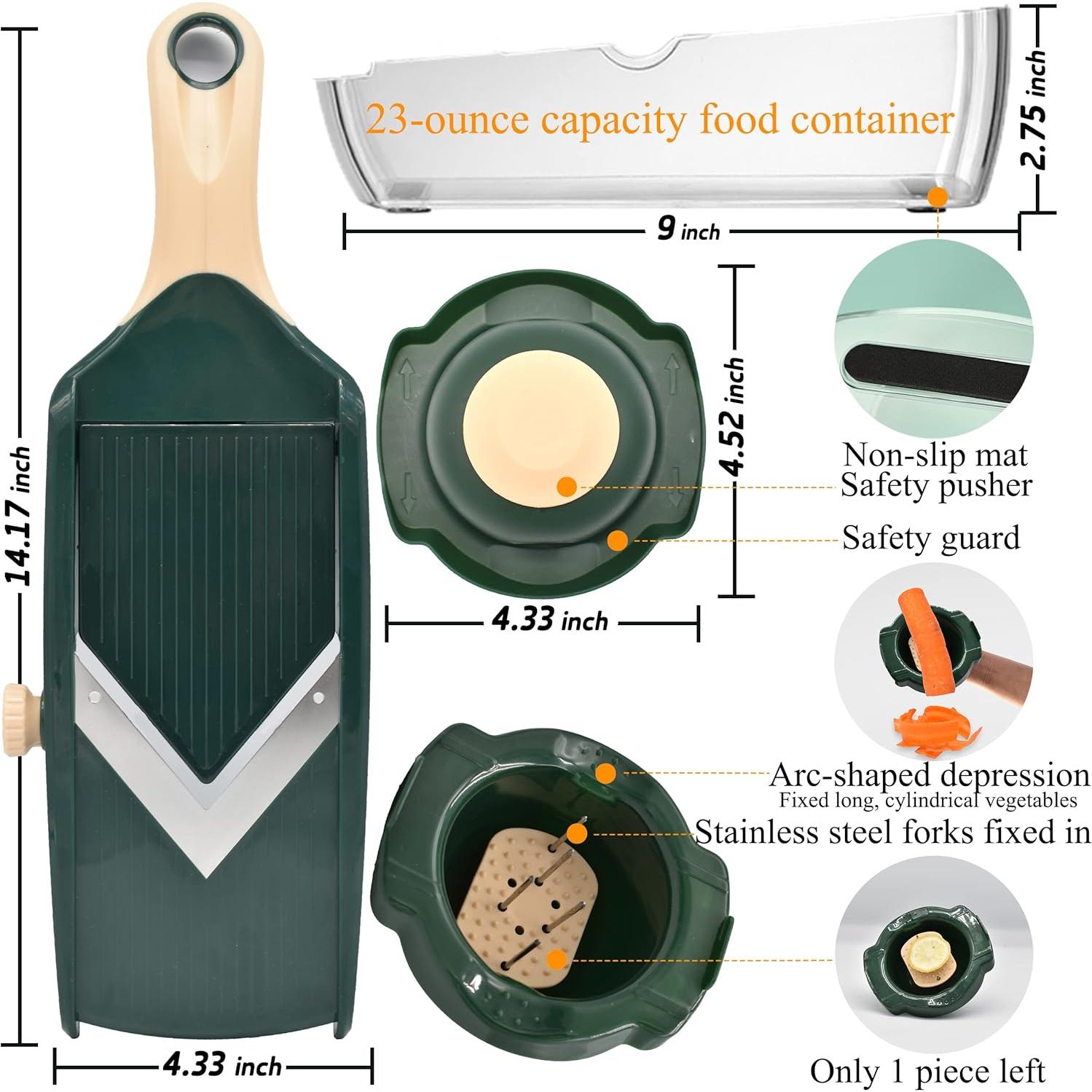 Rebanador Mandolina Ajustable NACOLUS con Cuchillas Intercambiables