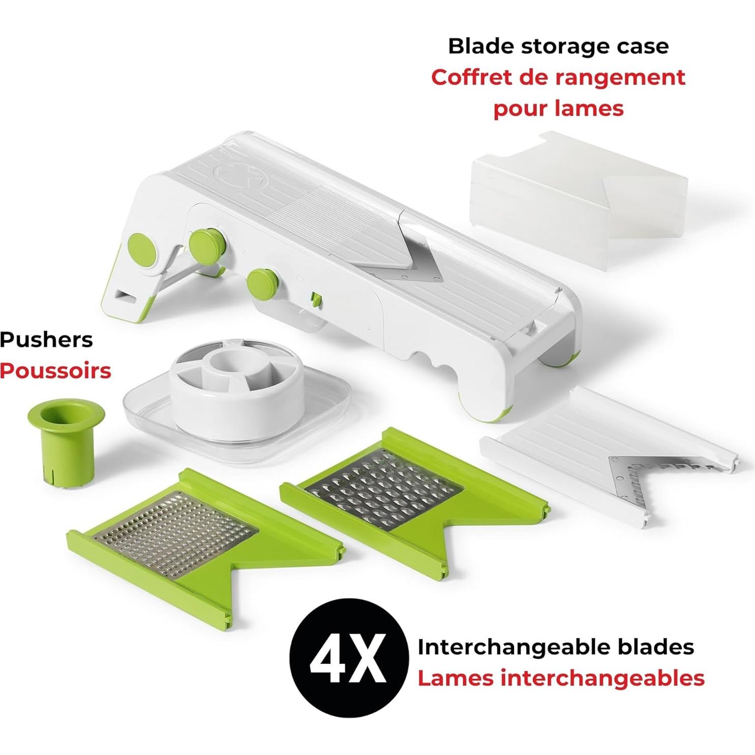 Mandolina Pro Cubing Starfrit - 4 Cuchillas Intercambiables, 10 Grosores