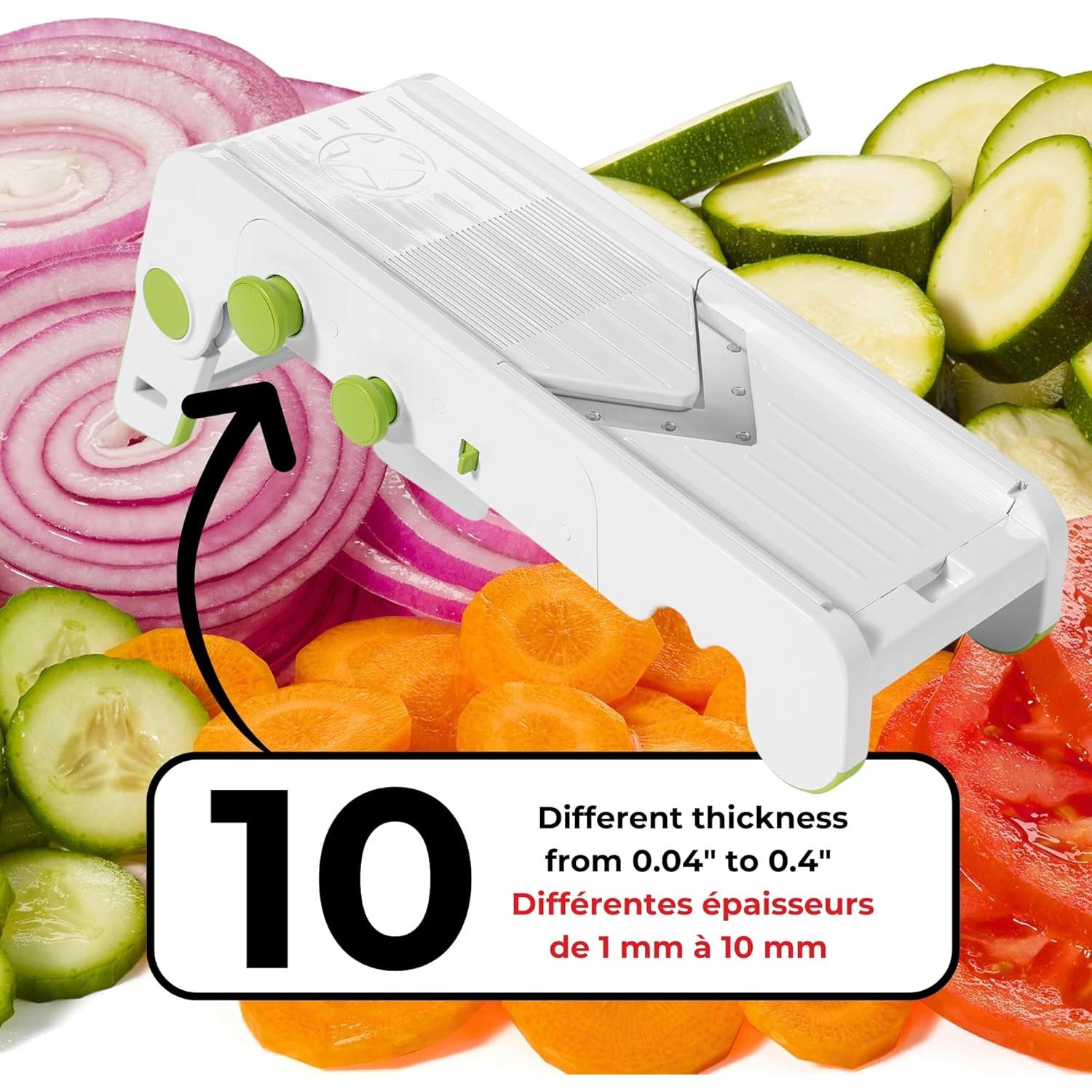 Mandolina Pro Cubing Starfrit - 4 Cuchillas Intercambiables, 10 Grosores