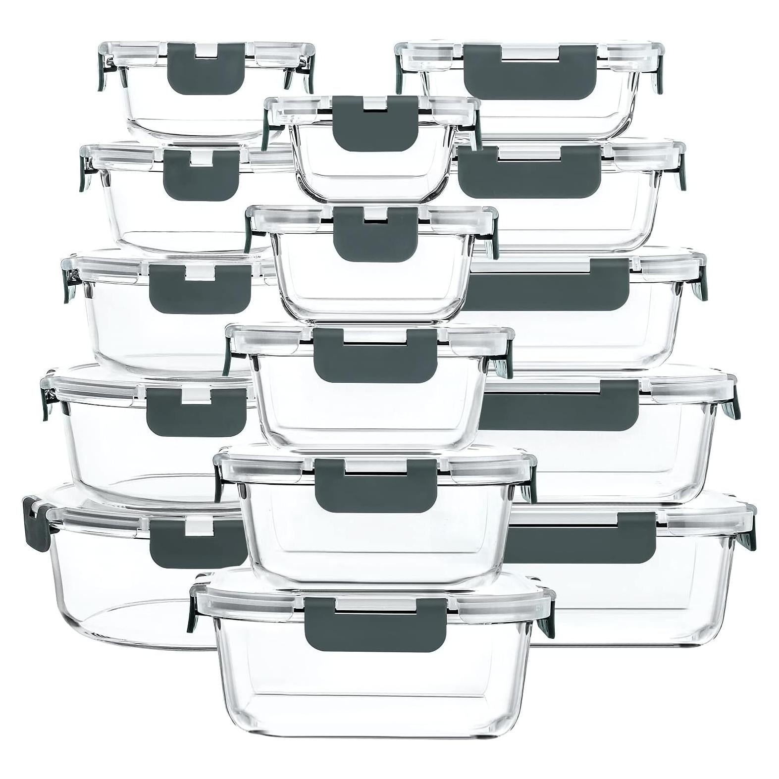 Juego de 30 Contenedores de Almacenamiento de Vidrio M MCIRCO