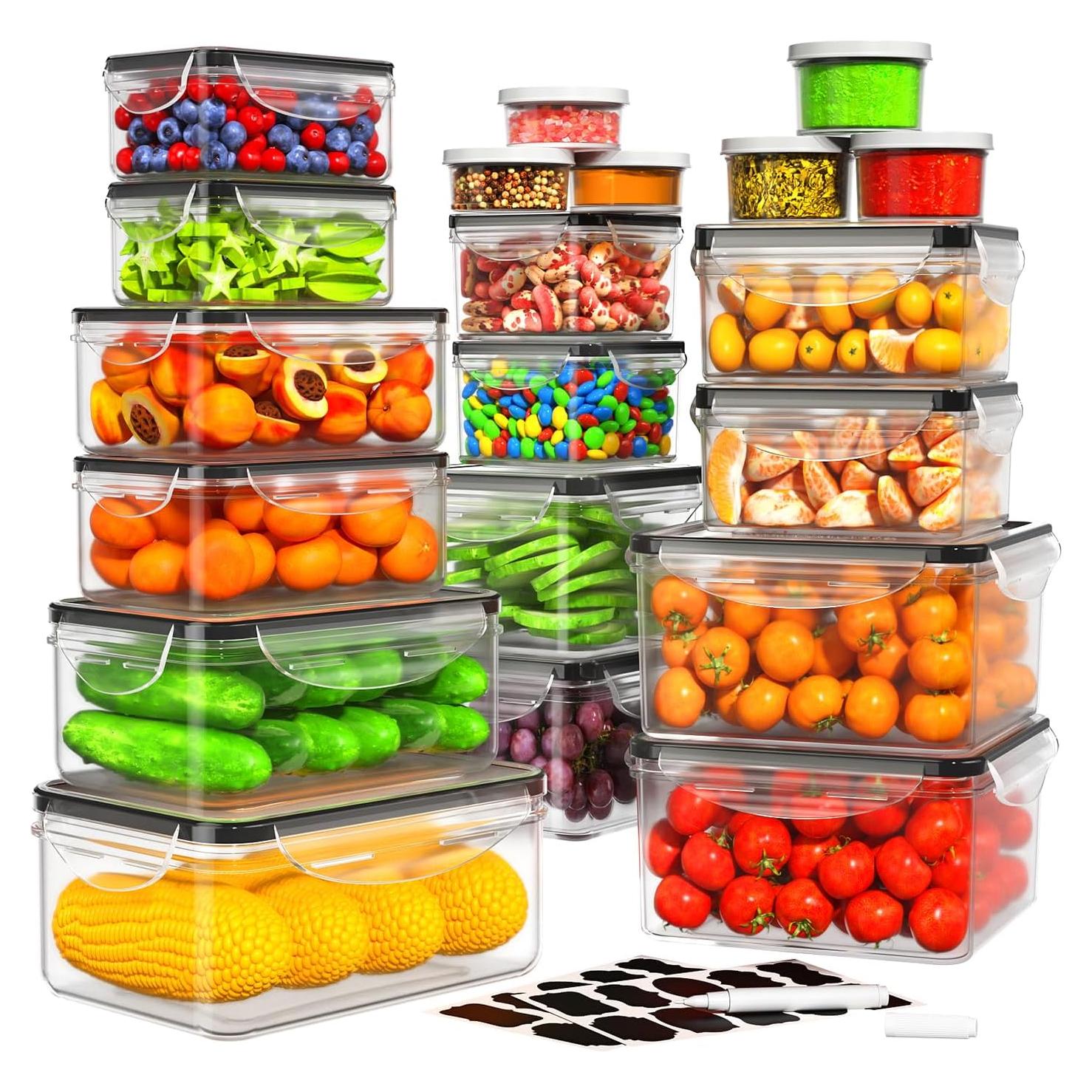 40 PCS Contenedores de Almacenamiento HOMETALL Herméticos 1500 ML