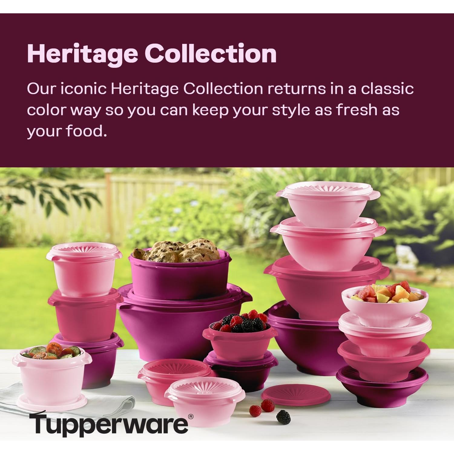 Set de 36 recipientes de almacenamiento Tupperware rosa