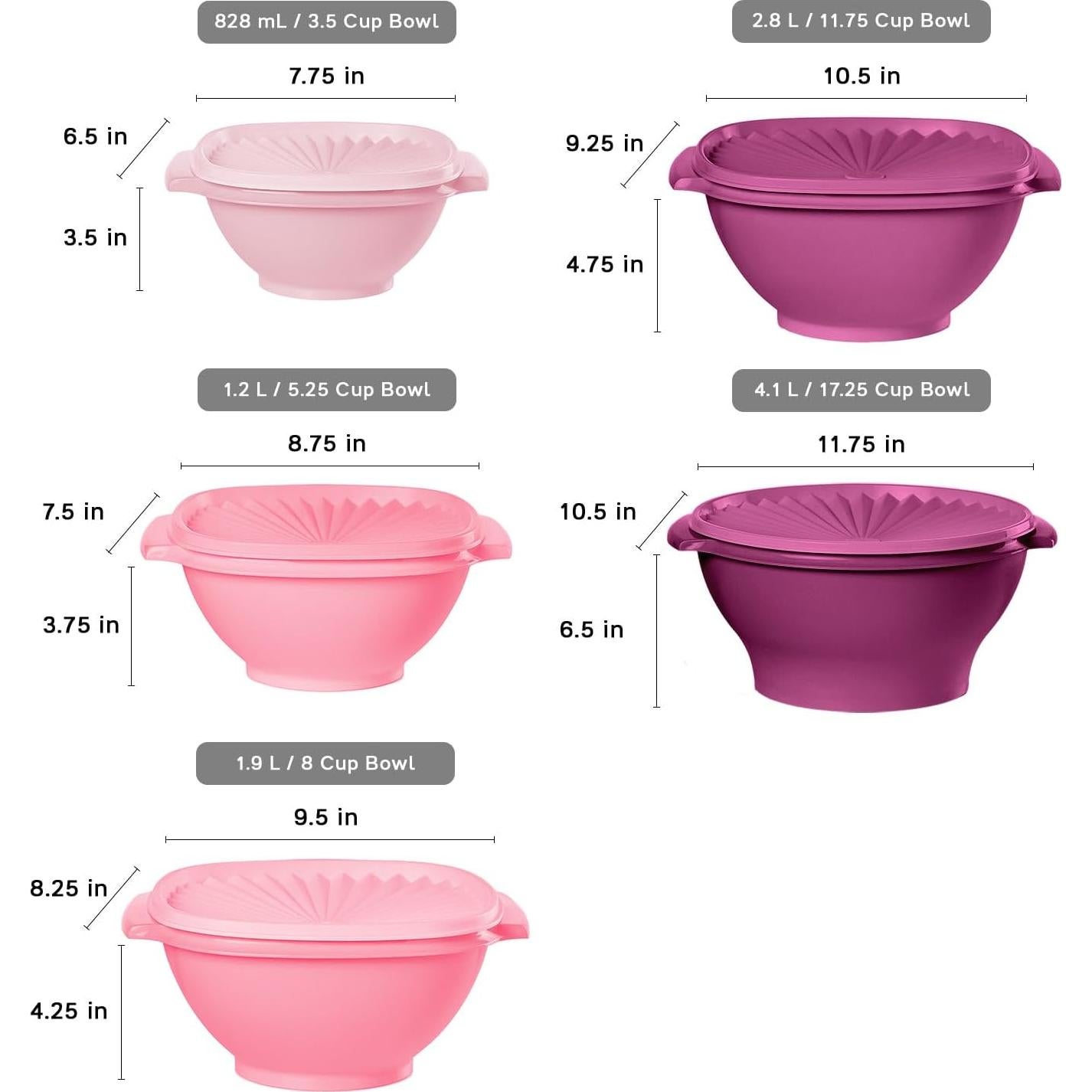 Set de 36 recipientes de almacenamiento Tupperware rosa