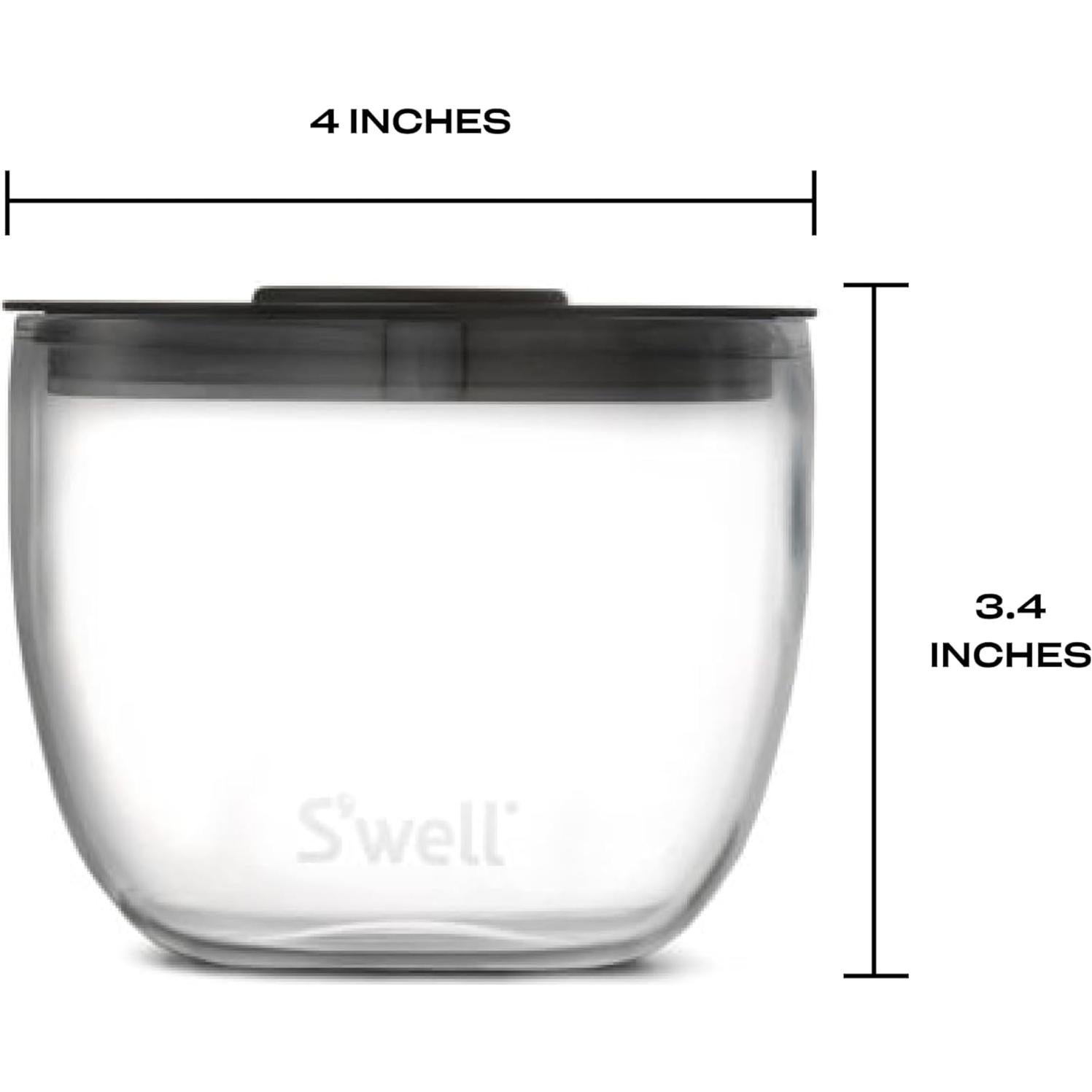 Set de 4 Tazones de Vidrio S'well 12oz Apilables Negro