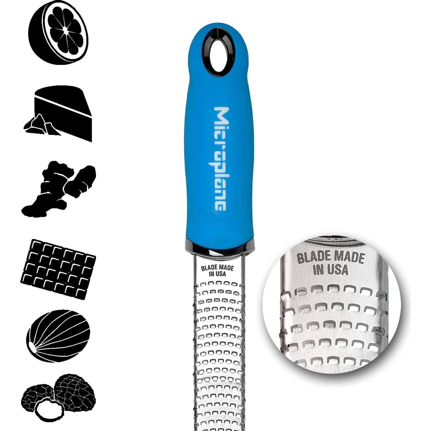 Rallador Zester Microplane Premium Acero Inoxidable Azul 32cm