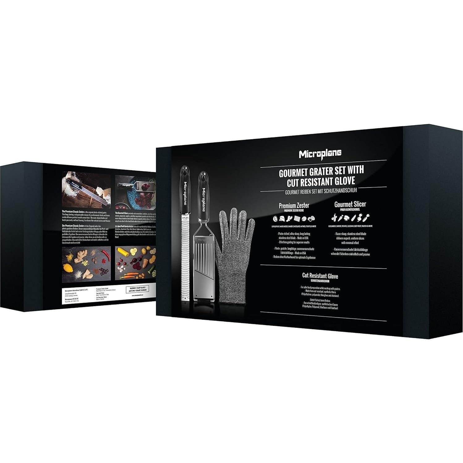Rallador de Cocina Microplane Gourmet con Guante Protector