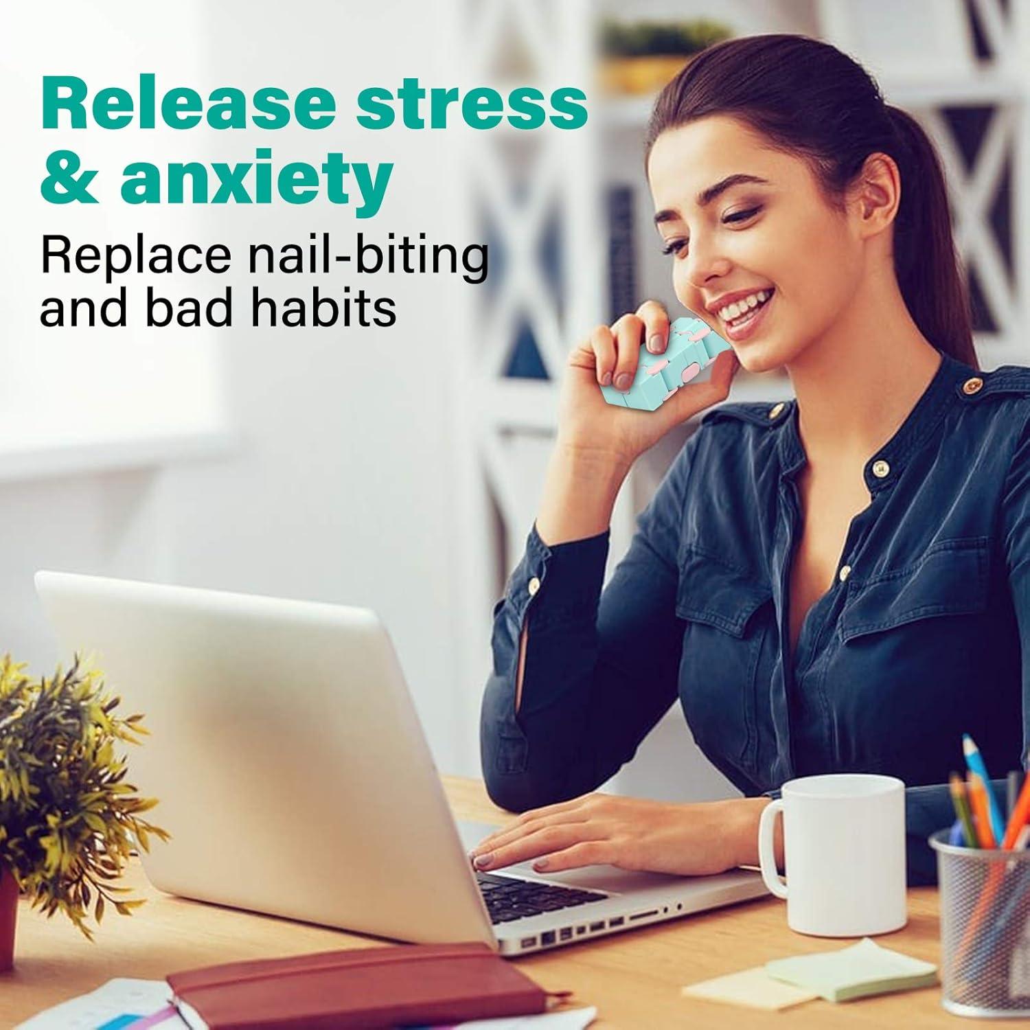 Cubo Infinito WUQID Juguete Antiestrés Azul Macaron