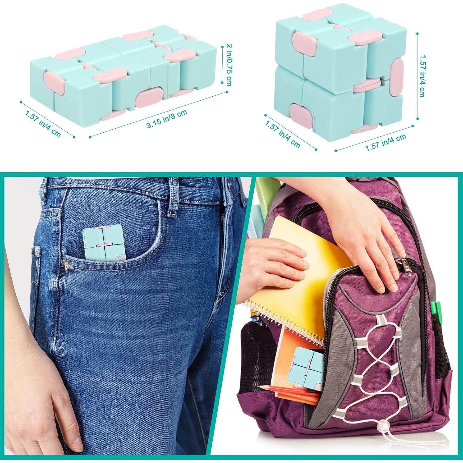 Cubo Infinito WUQID Juguete Antiestrés Azul Macaron