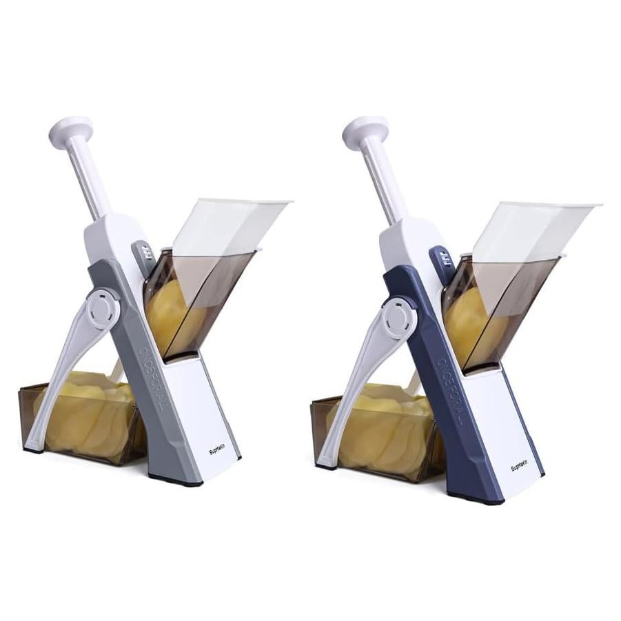 Cortador de Alimentos Mandolina SupMaKin Azul Acero Inoxidable