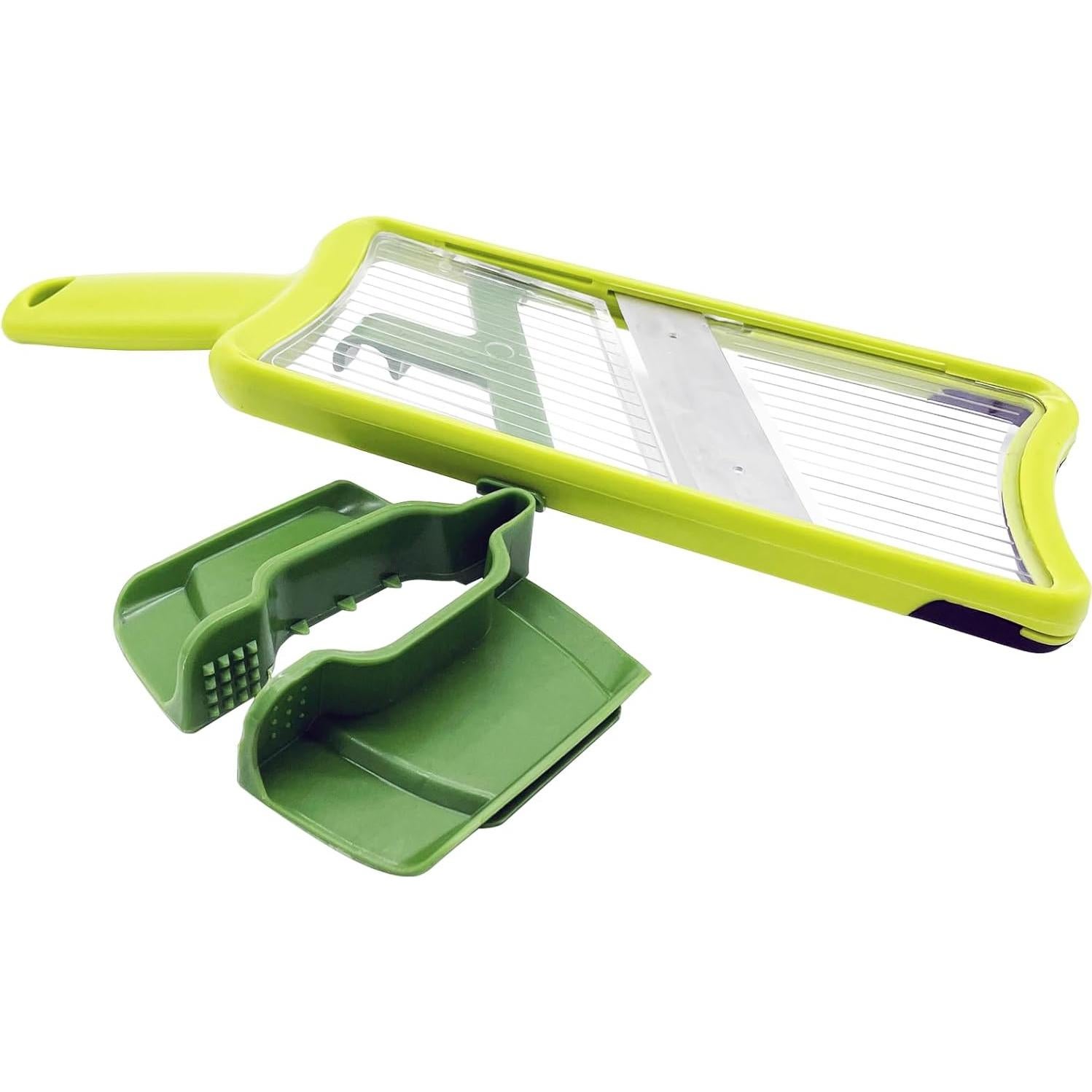 Mandolina de Mano CALIDAKA Verde Ajustable para Verduras y Frutas
