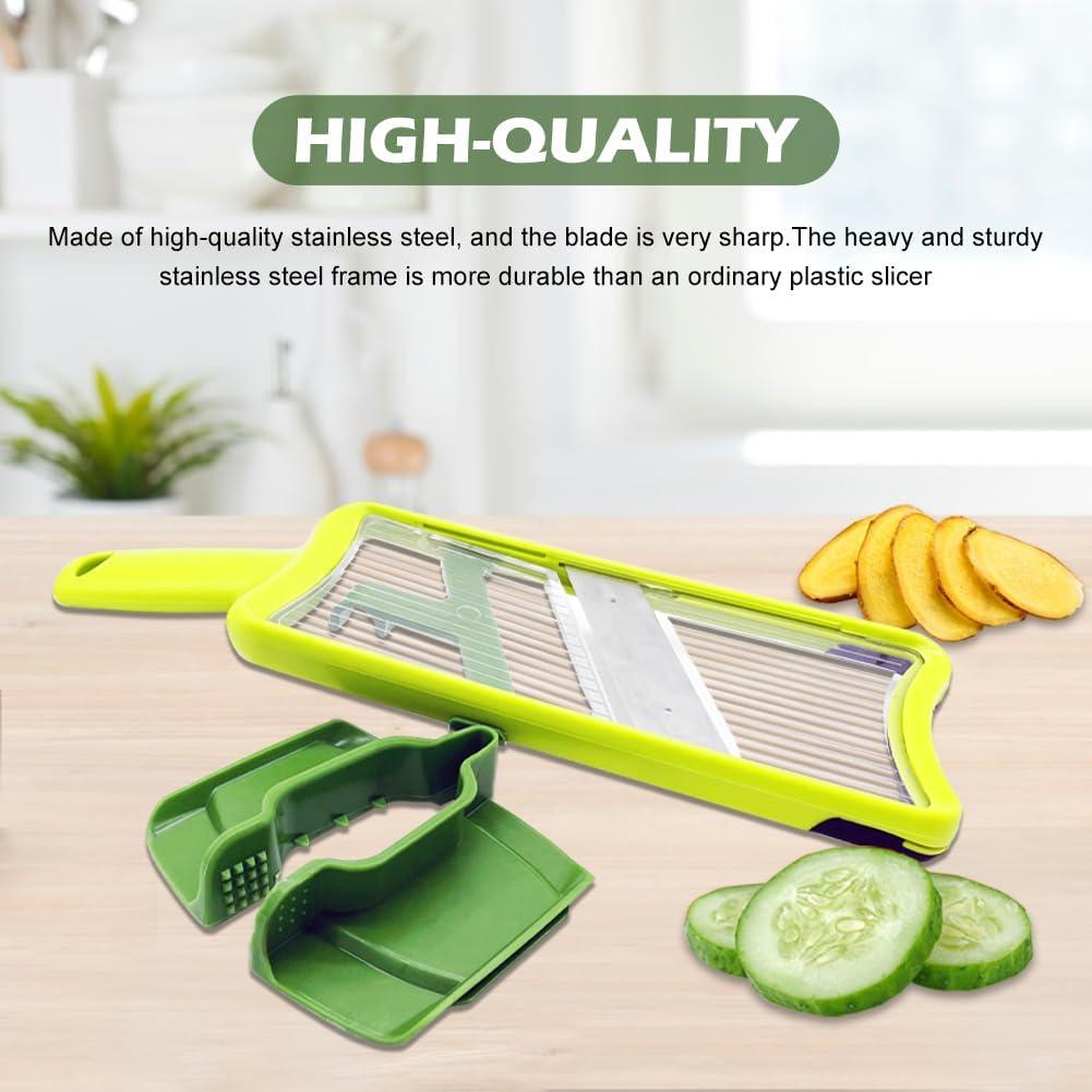 Mandolina de Mano CALIDAKA Verde Ajustable para Verduras y Frutas