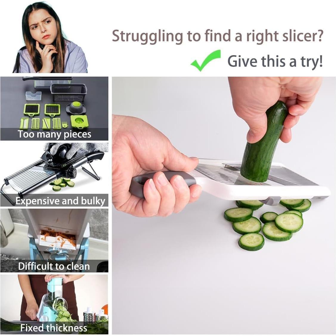 Cortador de Mandolina Genérico Ajustable Acero Inoxidable 3 Grosor