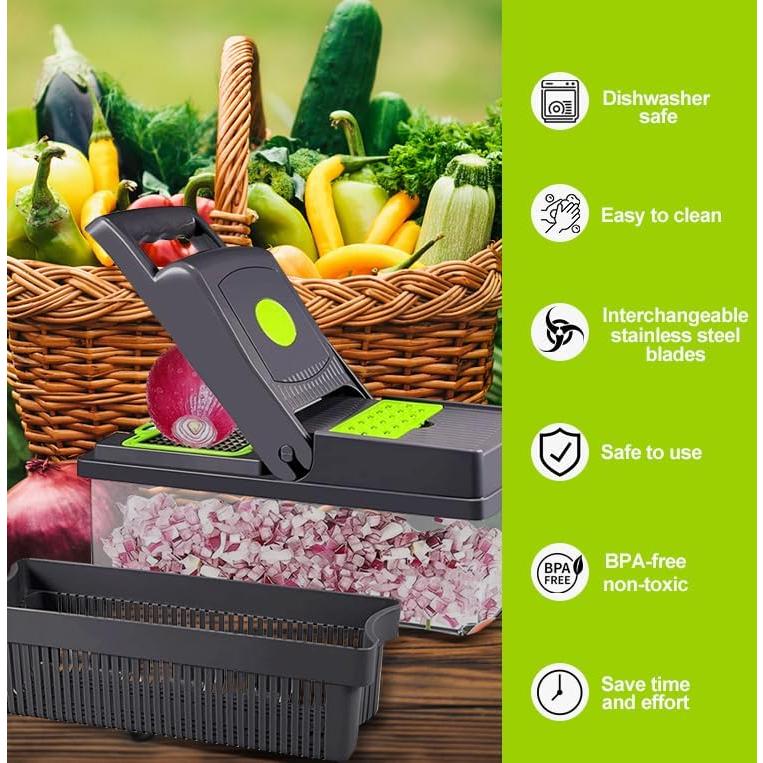 Mandolina de Cocina 15 en 1 Genérico - Picador y Rallador