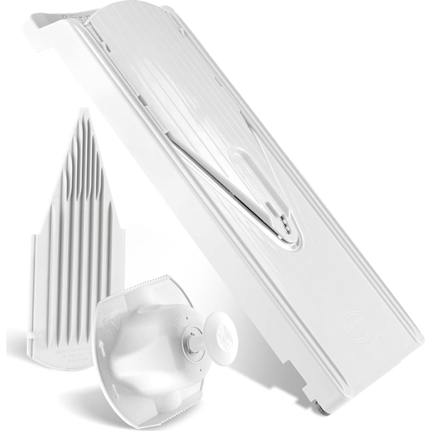 Mandolina Cortadora Börner V3 - Acero Inoxidable, Ajustable, Blanco