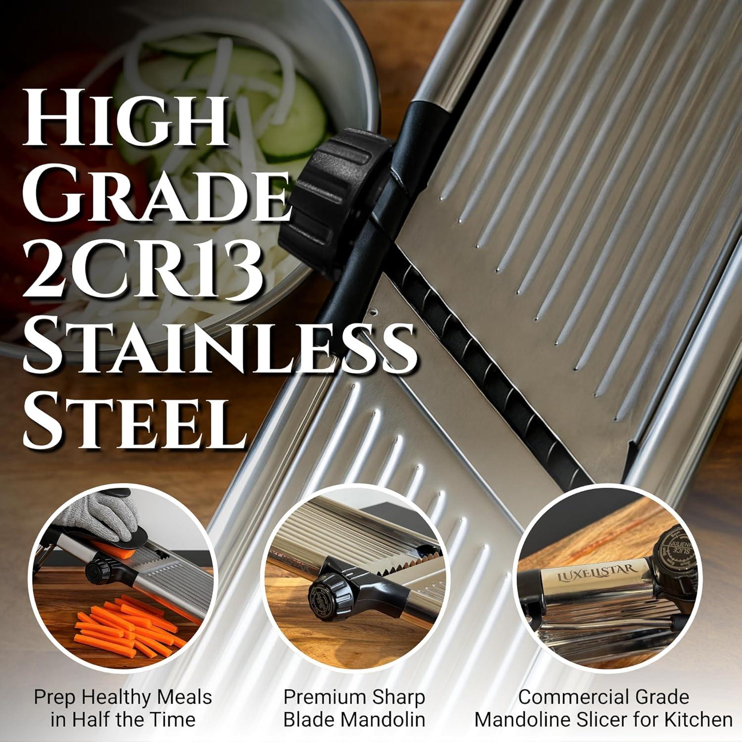 Mandolina LUXELLSTAR Acero Inoxidable Ajustable 1-9mm