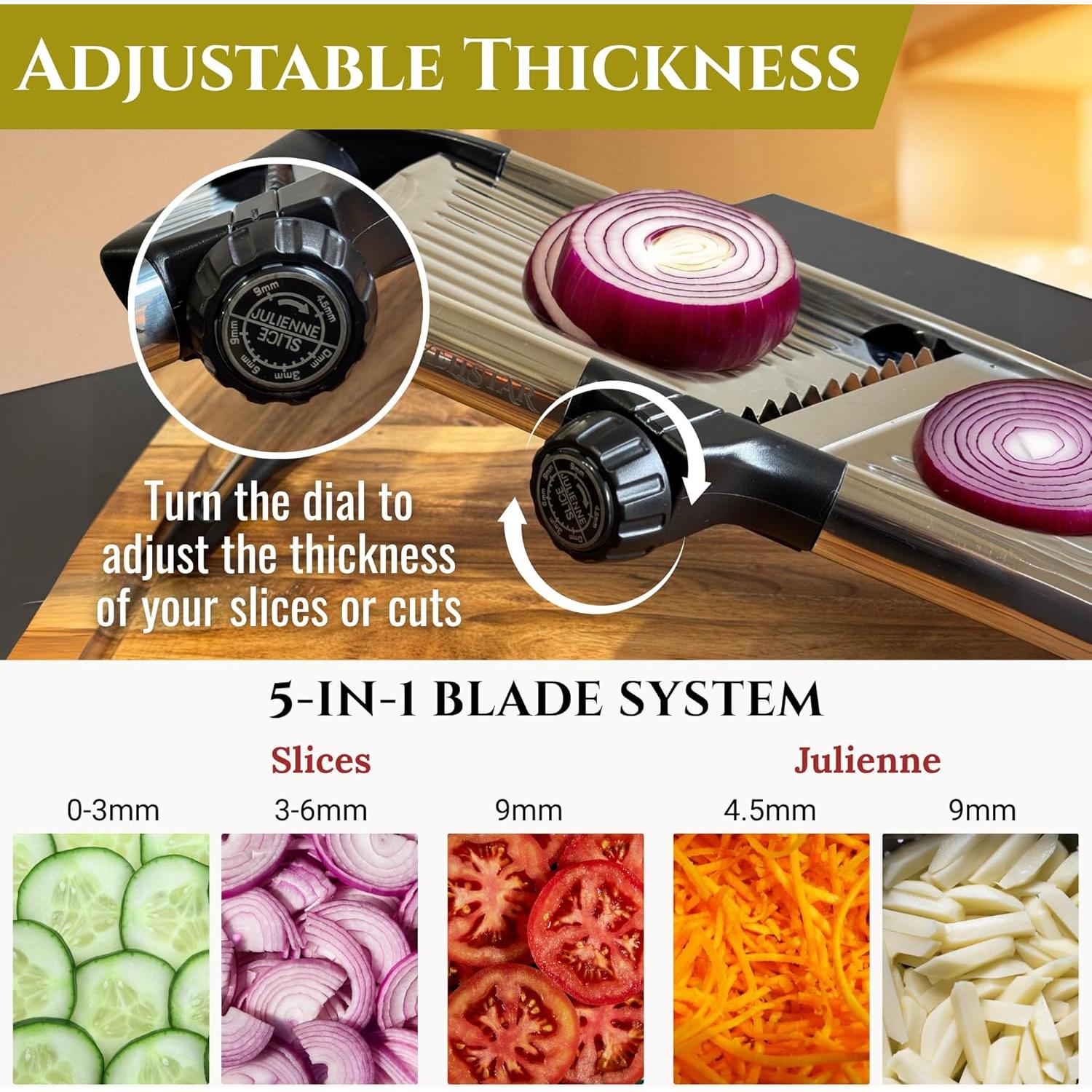 Mandolina LUXELLSTAR Acero Inoxidable Ajustable 1-9mm