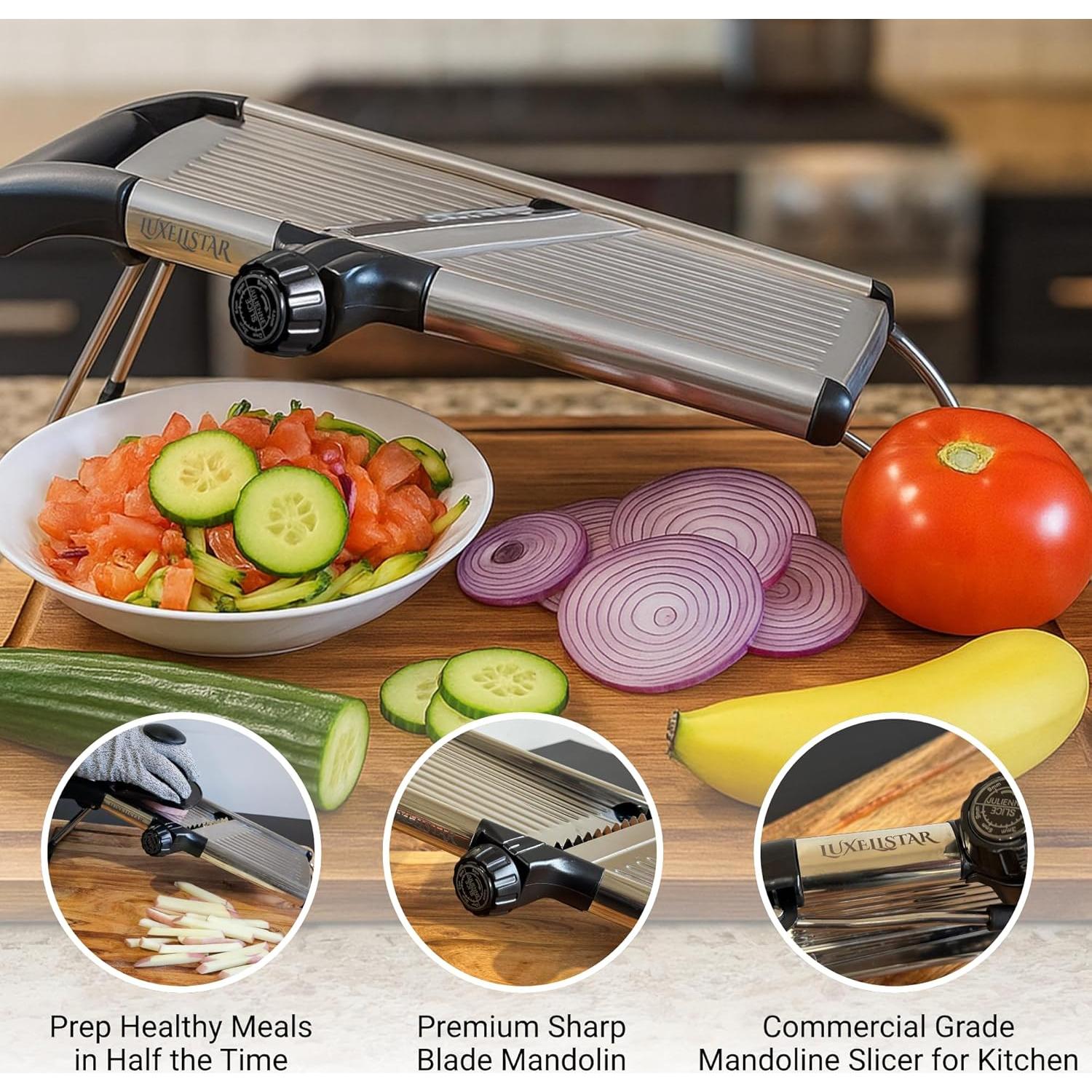 Mandolina LUXELLSTAR Acero Inoxidable Ajustable 1-9mm