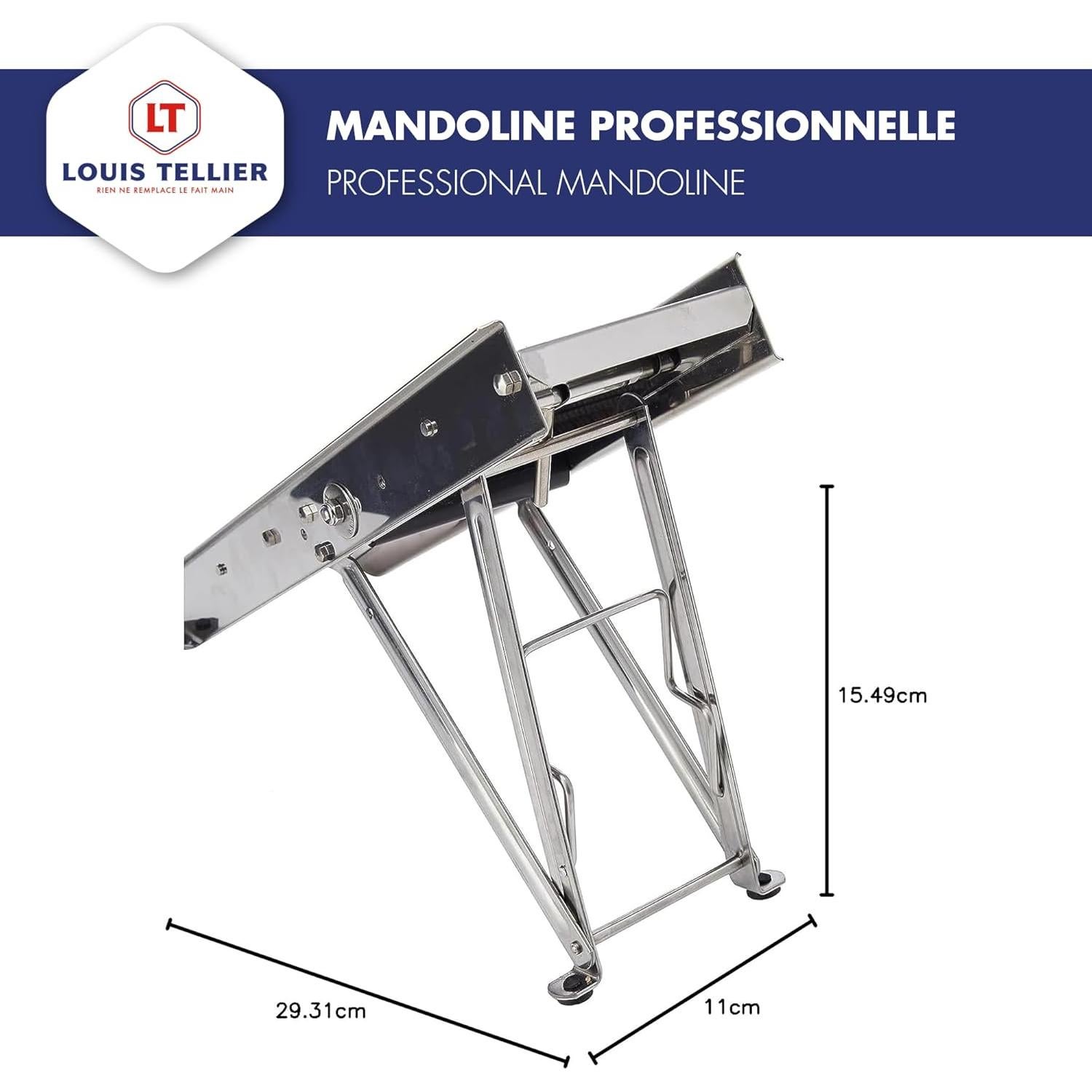 Mandolina de Acero Inoxidable Bron Coucke 3601 Gris Manual
