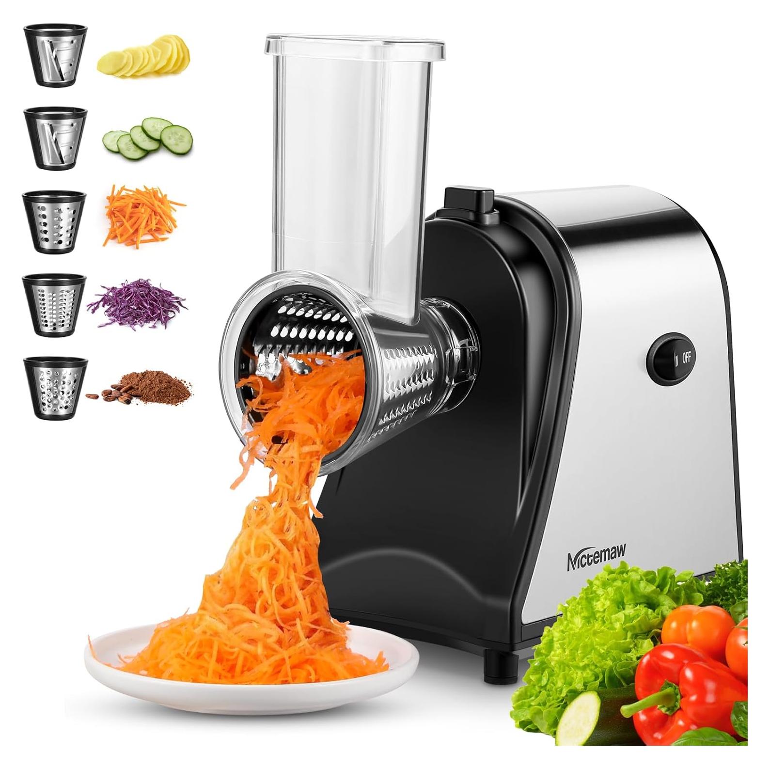 Rallador Eléctrico Nictemaw 250W 5 Cuchillas Inoxidable