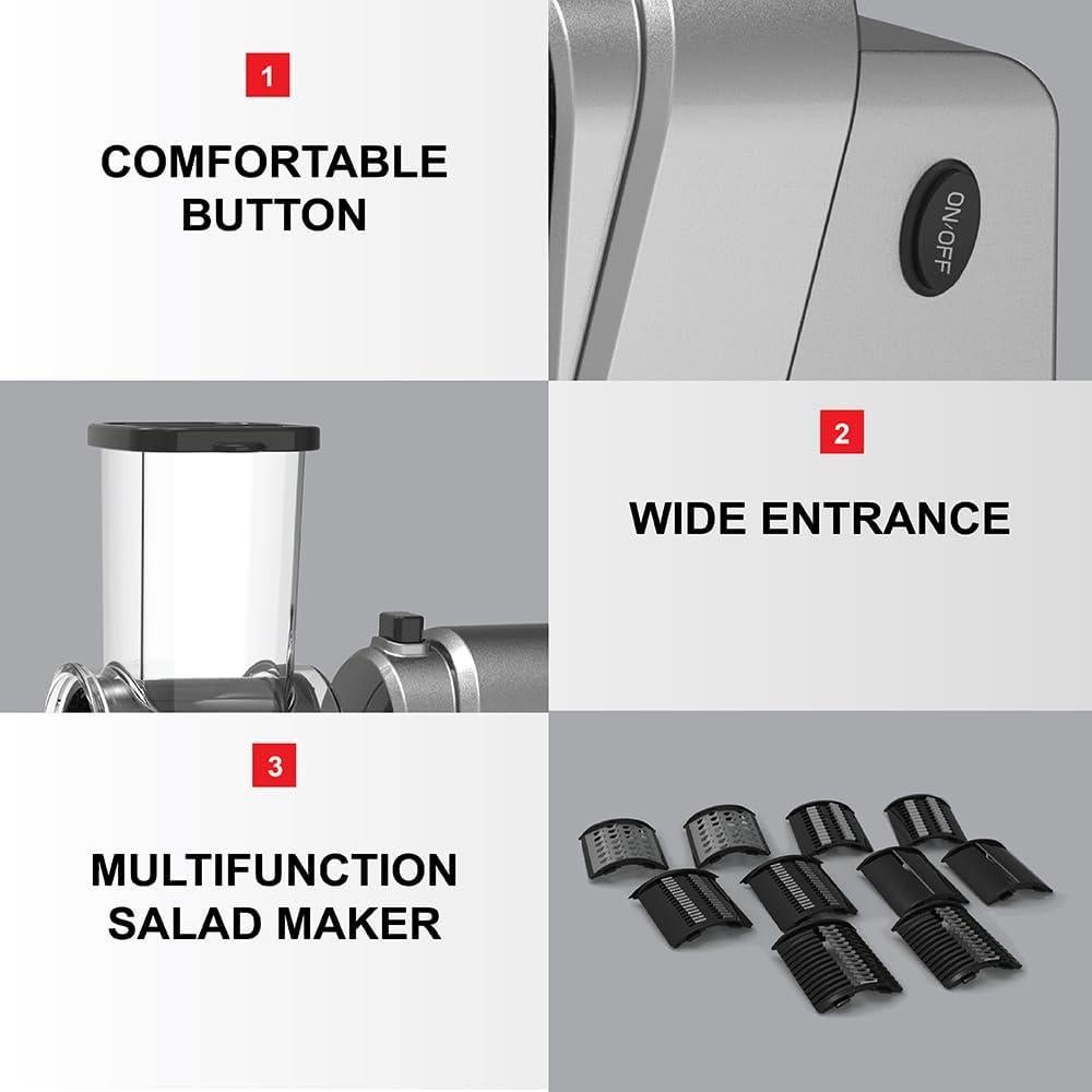 Rallador de Queso Eléctrico TtAk HOUSEWARE 250W 5 Cuchillas