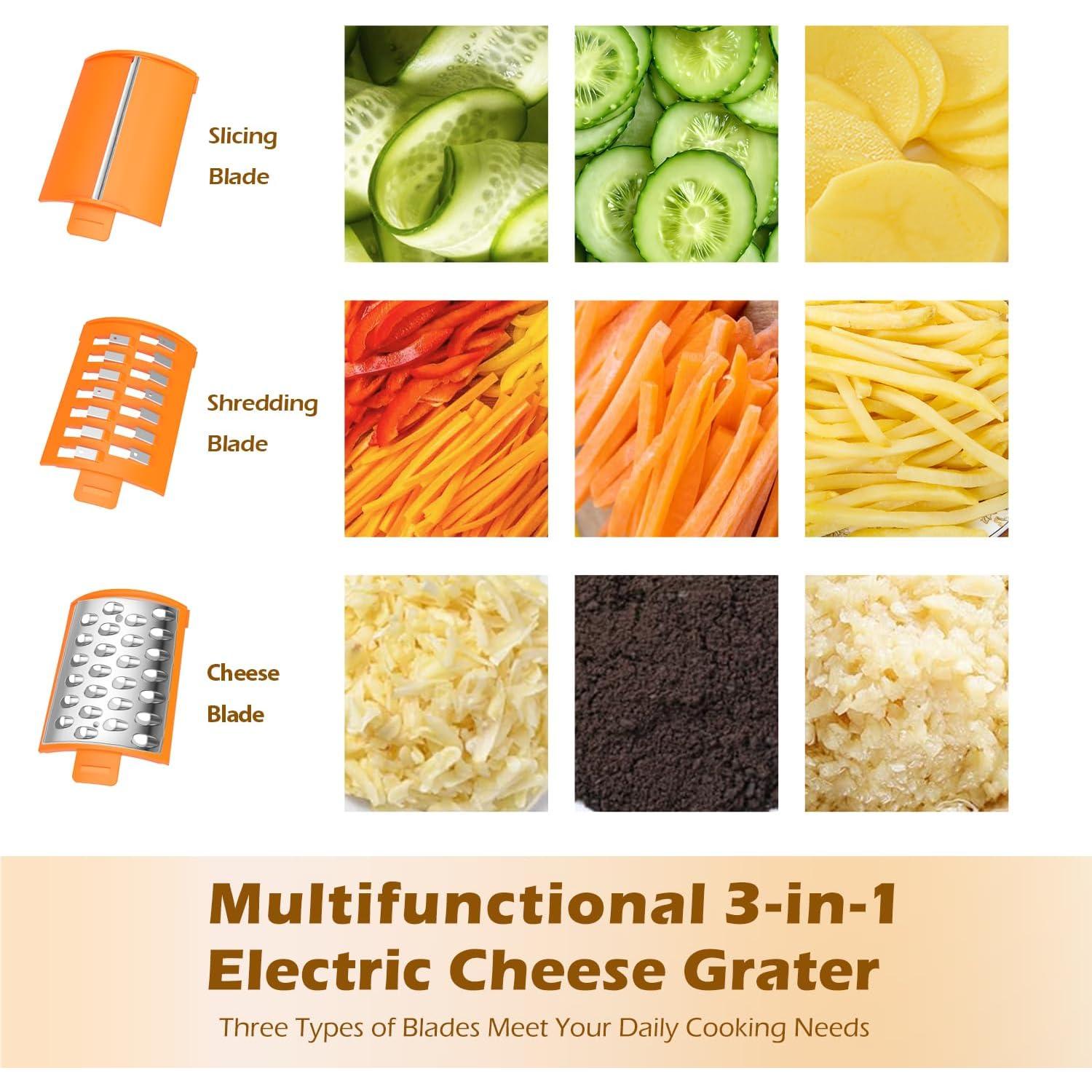Rallador Eléctrico SOAMYOAH MG12 con 3 Cuchillas y Tubo 10.16 cm