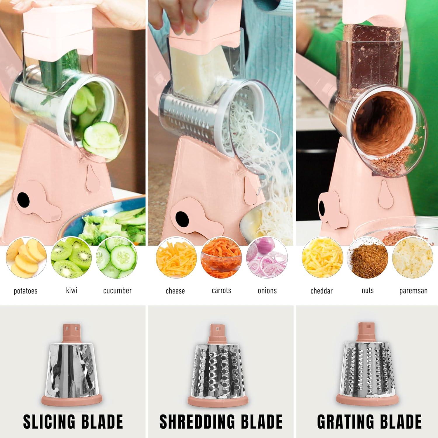 Rallador Rotativo EMSON 6088 de Acero Inoxidable Rosa