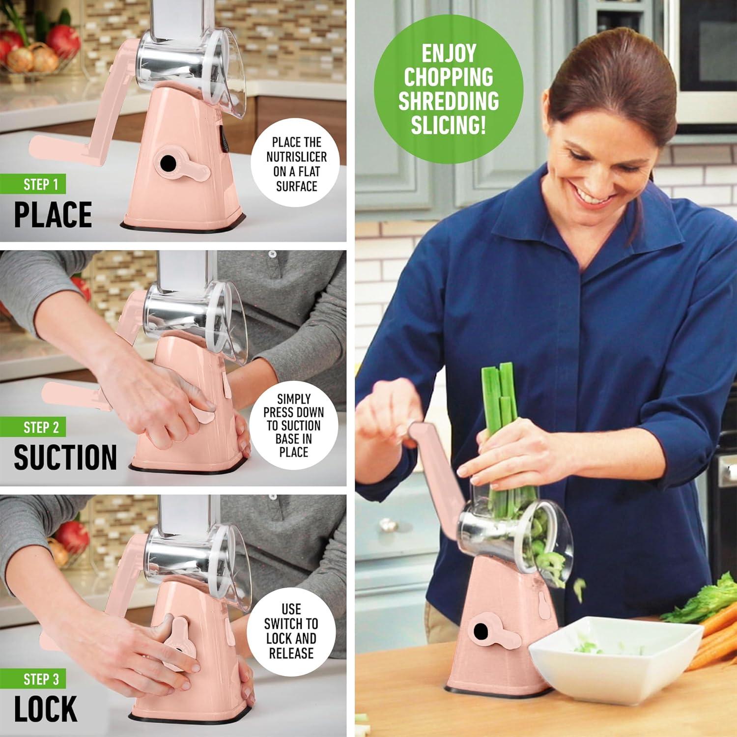 Rallador Rotativo EMSON 6088 de Acero Inoxidable Rosa