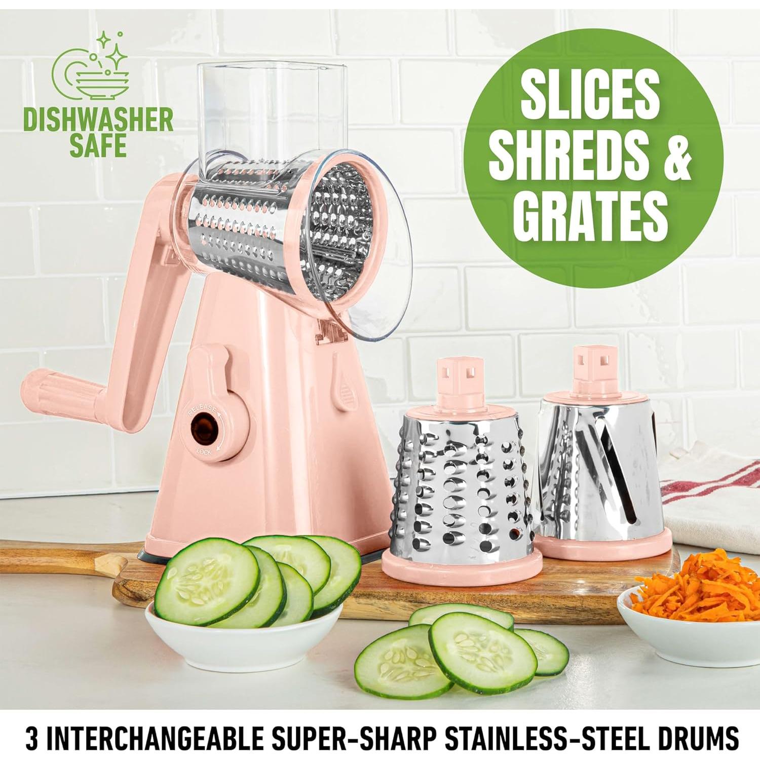 Rallador Rotativo EMSON 6088 de Acero Inoxidable Rosa