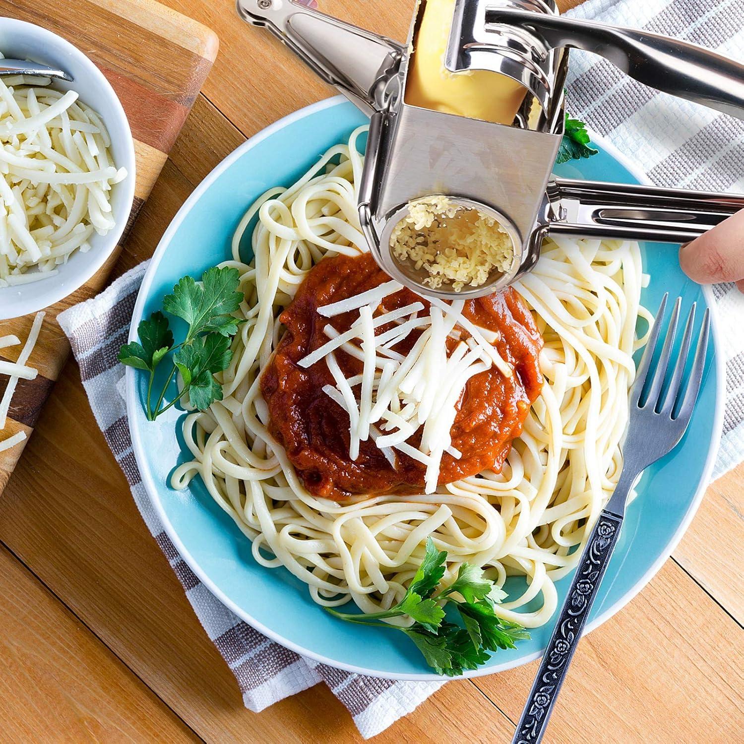 Rallador de Queso Rotatorio Honoson de Acero Inoxidable 4 Tambores