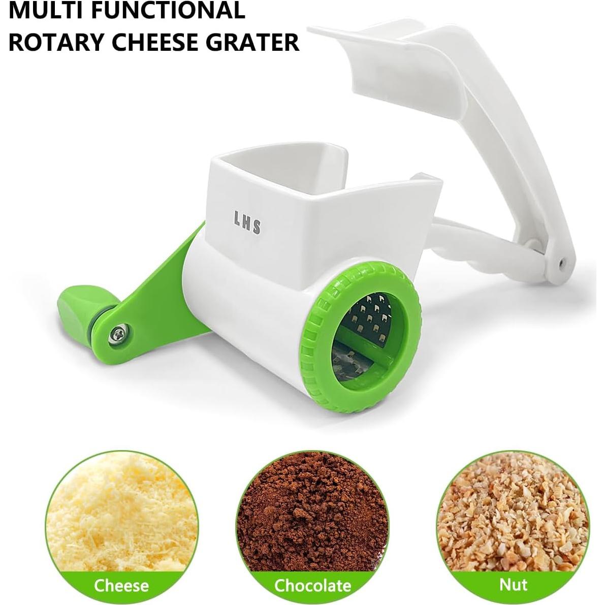 Rallador de Queso Rotativo LHS Manual Acero Inoxidable Verde