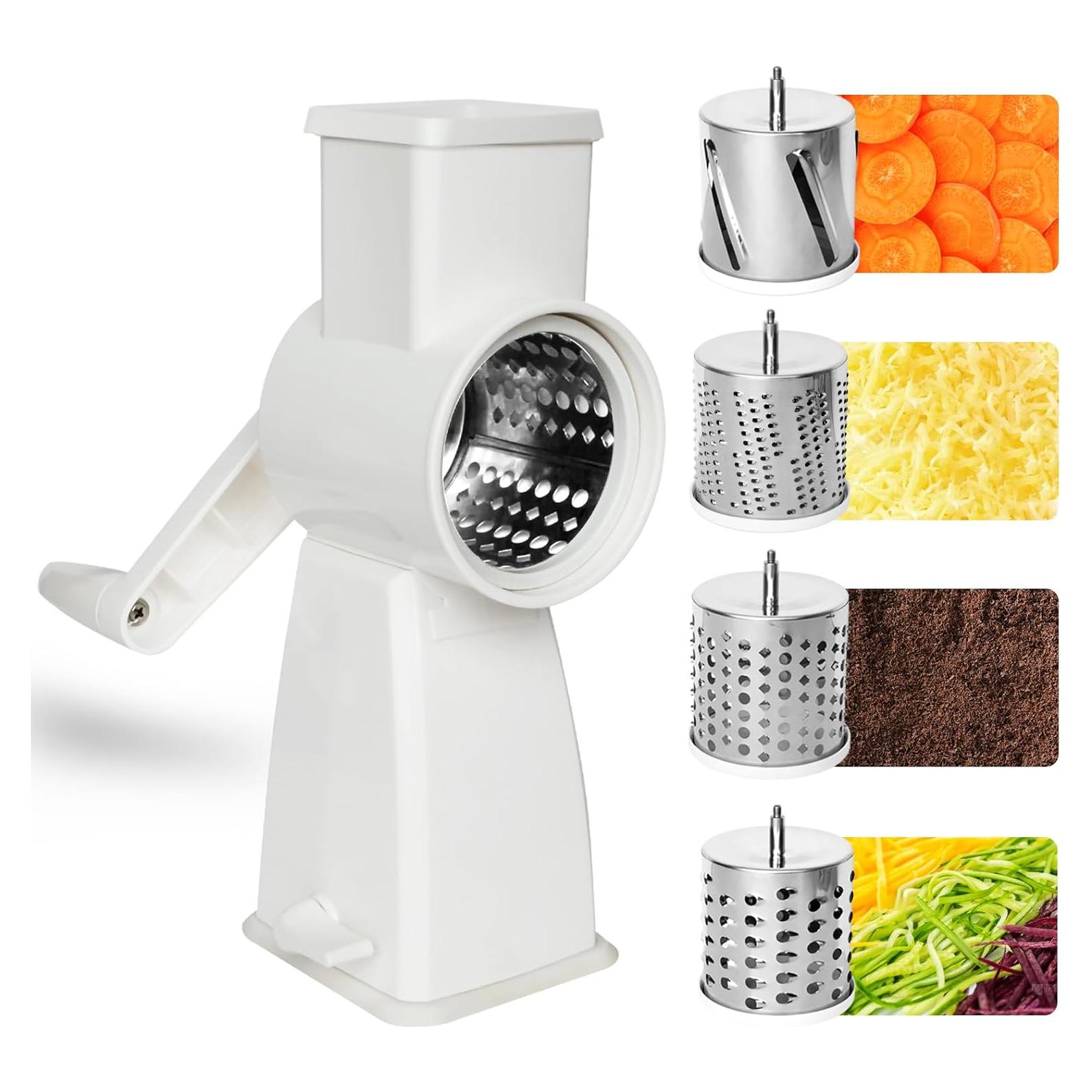 Rallador de Queso Rotativo SUREWIN con 4 Cuchillas Inoxidable