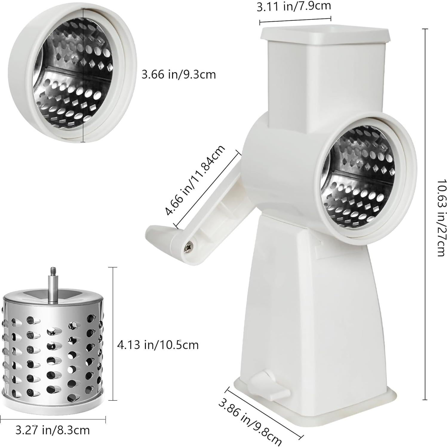 Rallador de Queso Rotativo SUREWIN con 4 Cuchillas Inoxidable