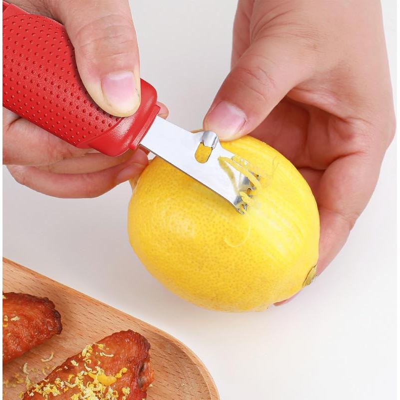 Rallador Zester de Cítricos Pisol Rojo 4 en 1 Acero Inoxidable