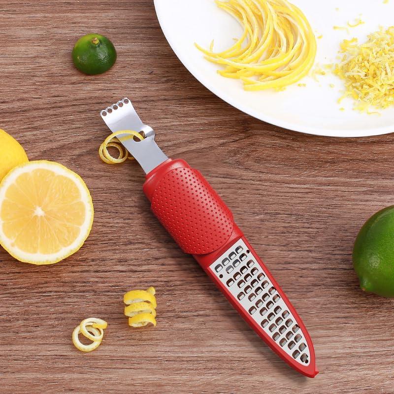 Rallador Zester de Cítricos Pisol Rojo 4 en 1 Acero Inoxidable