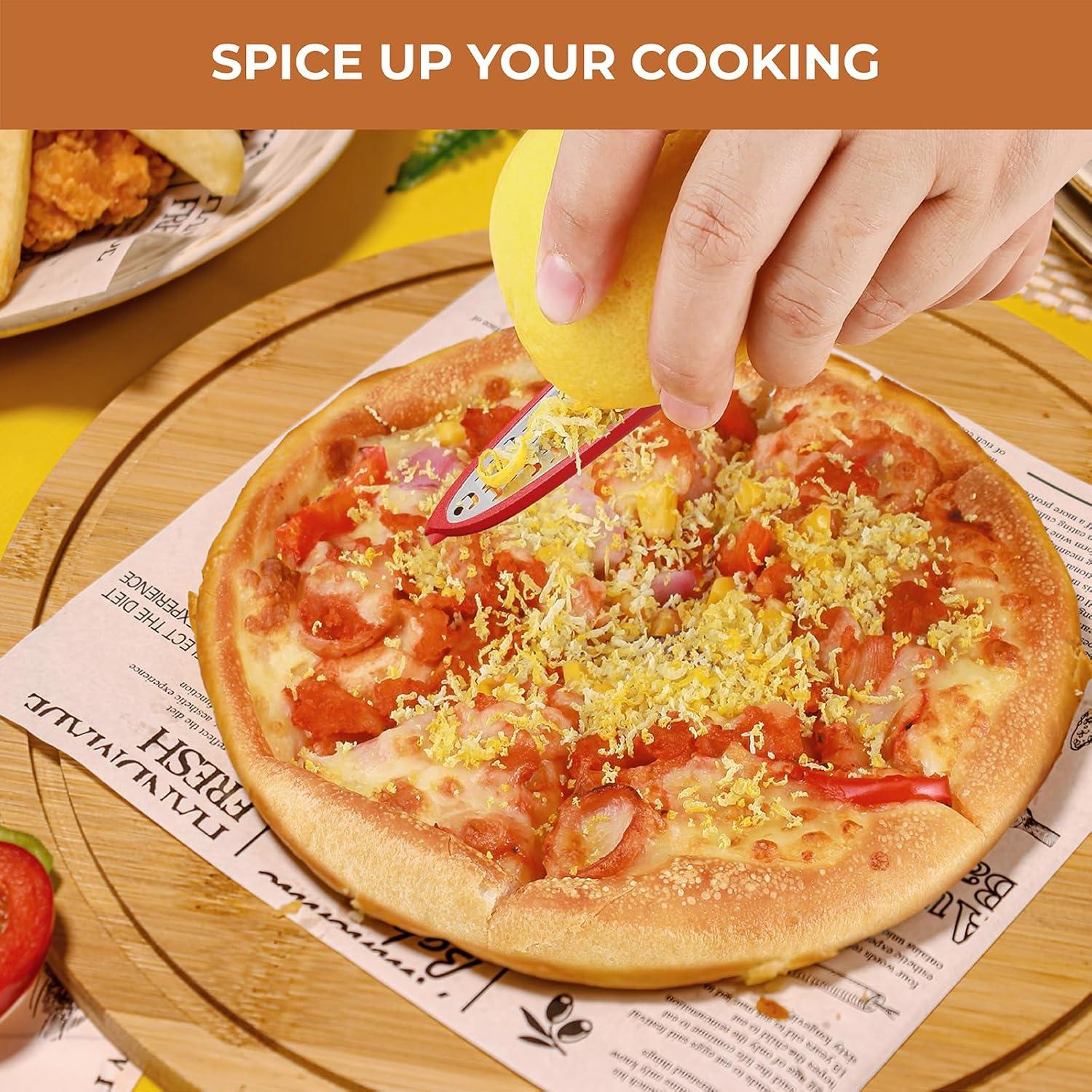 Rallador Zester de Cítricos Pisol Rojo 4 en 1 Acero Inoxidable