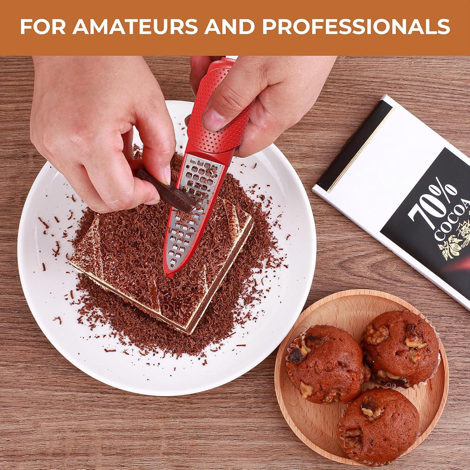 Rallador Zester de Cítricos Pisol Rojo 4 en 1 Acero Inoxidable