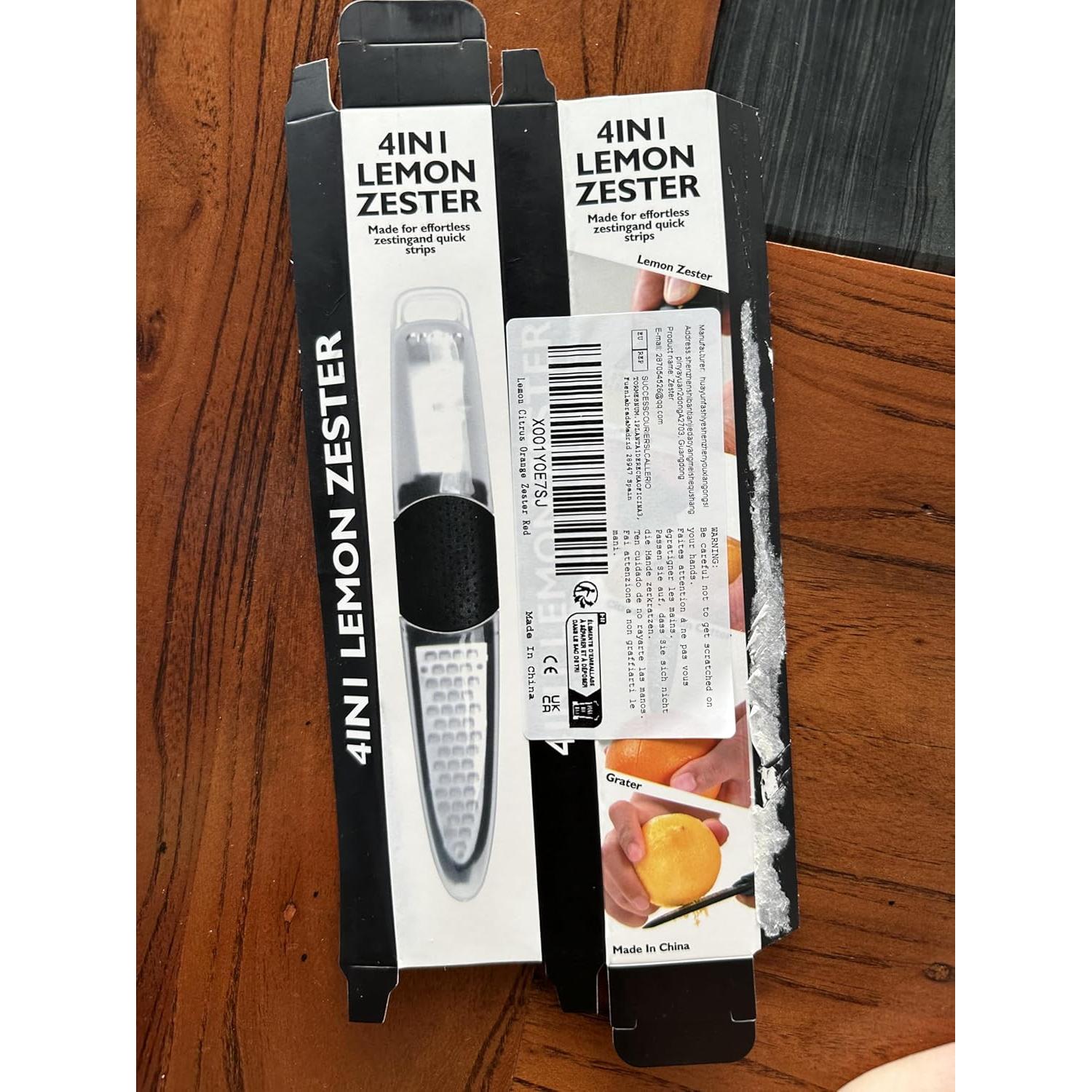 Rallador Zester de Cítricos Pisol Rojo 4 en 1 Acero Inoxidable