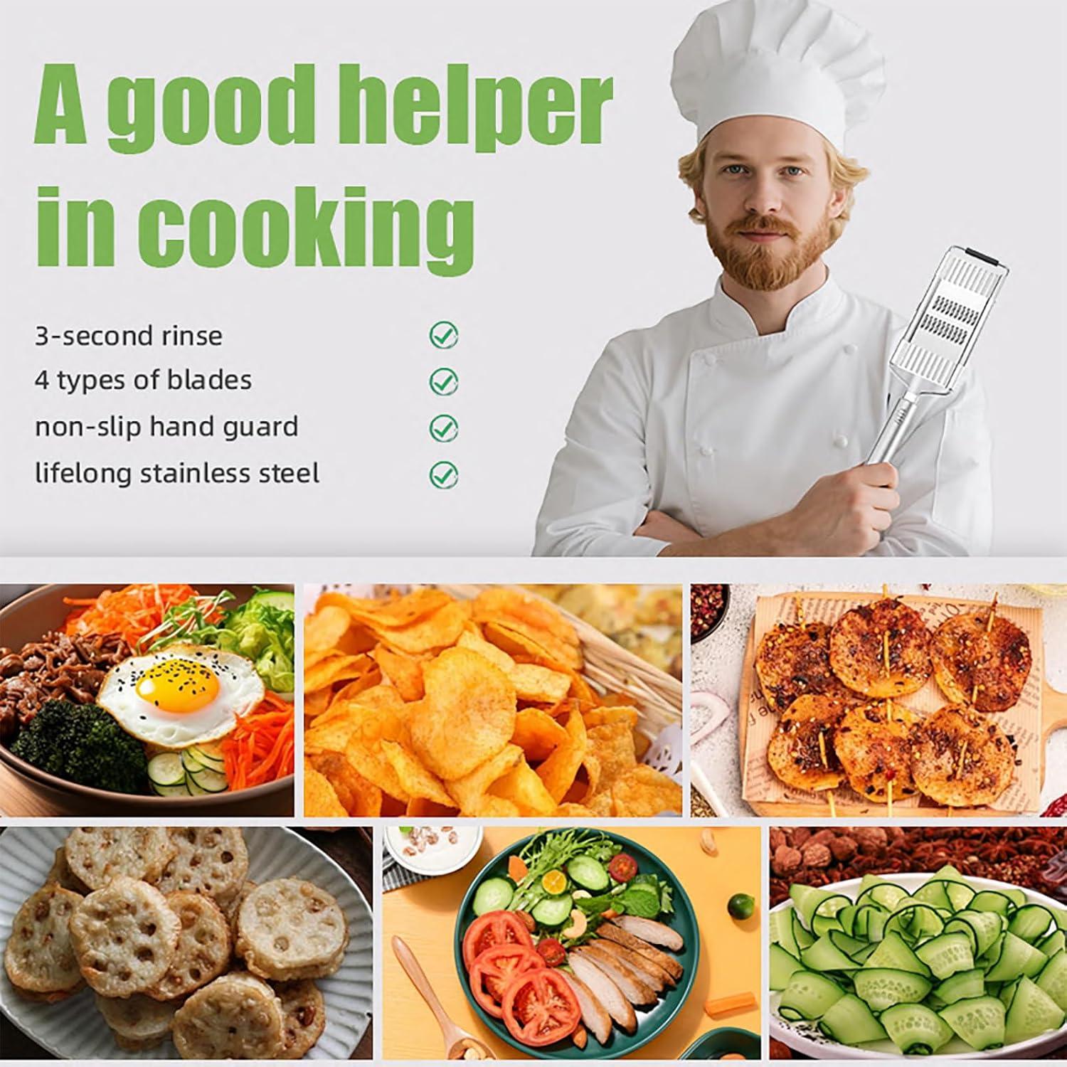 Rallador Multifuncional 4 en 1 JASISS Acero Inoxidable 0.48 kg