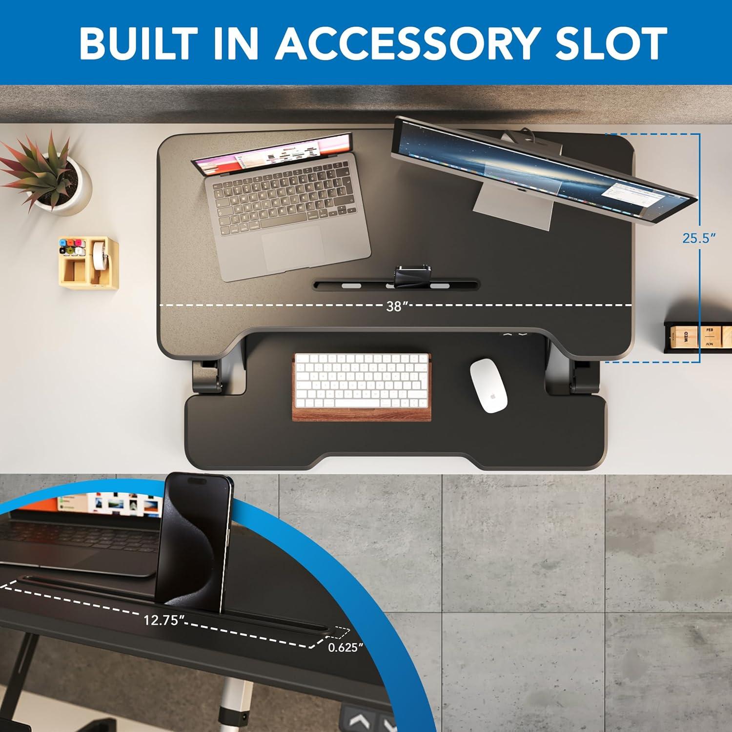 Escritorio Eléctrico Ajustable Mount-It! 38" Negro Ergonómico