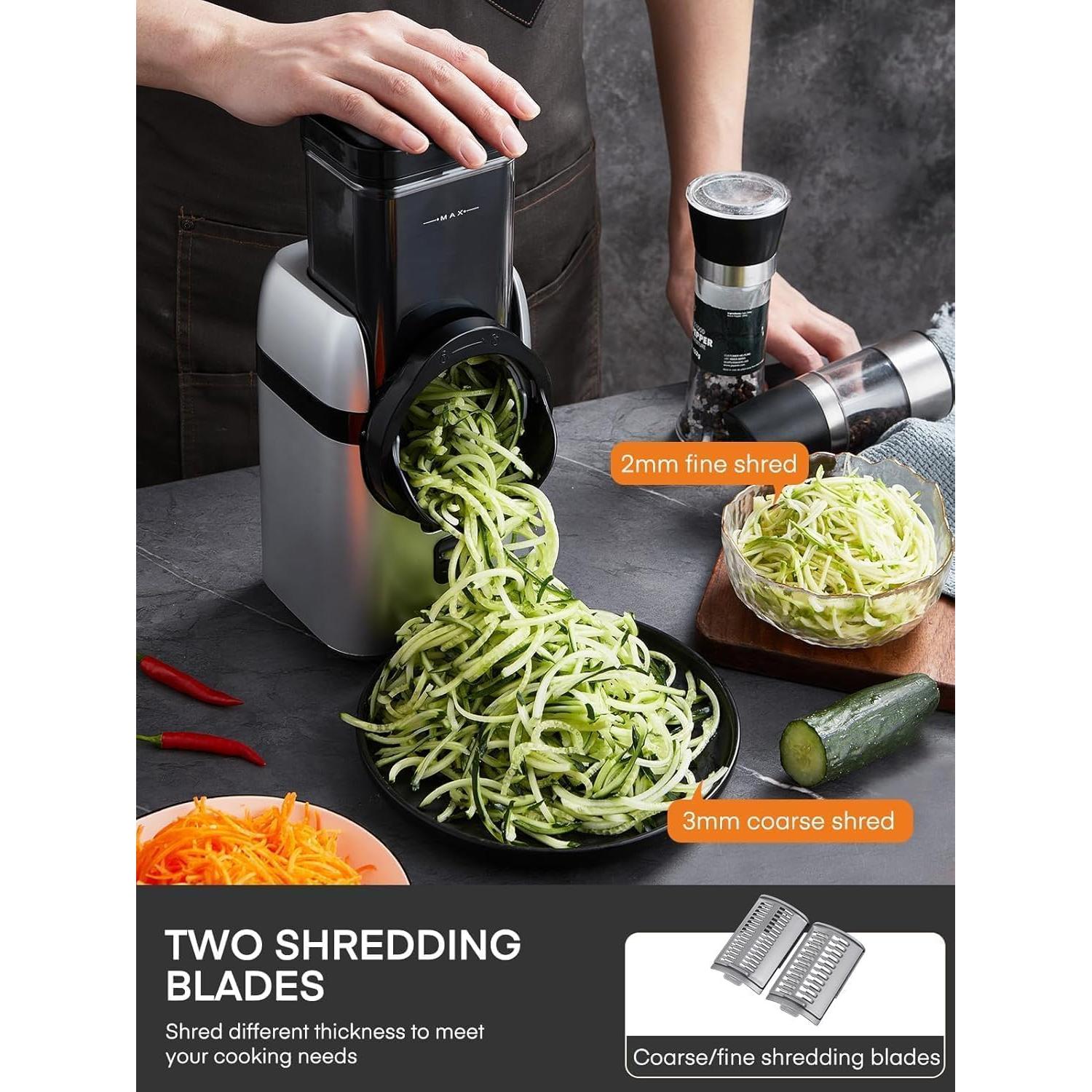 Rallador Eléctrico FOHERE 6 en 1 con Cuchillas Mejoradas