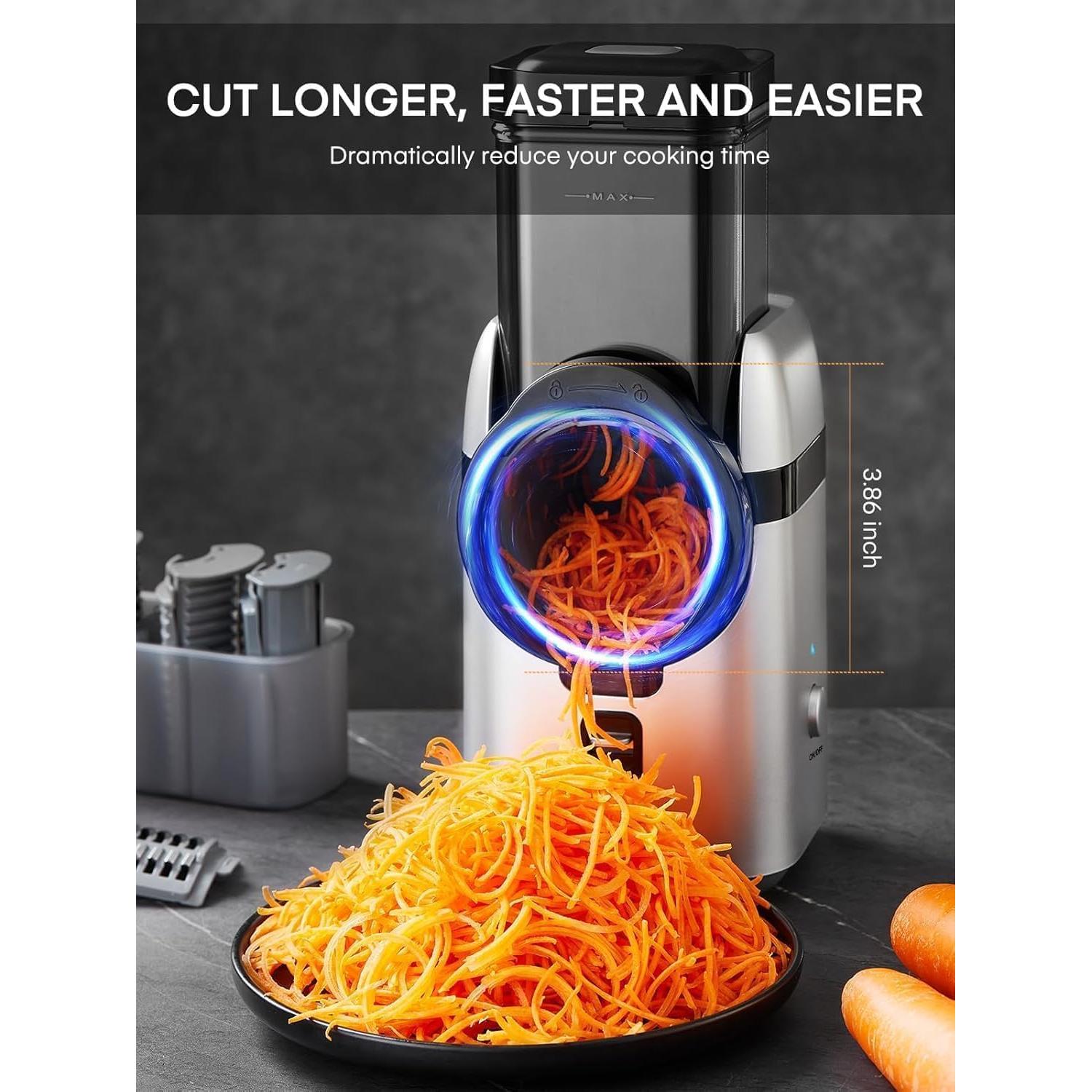 Rallador Eléctrico FOHERE 6 en 1 con Cuchillas Mejoradas