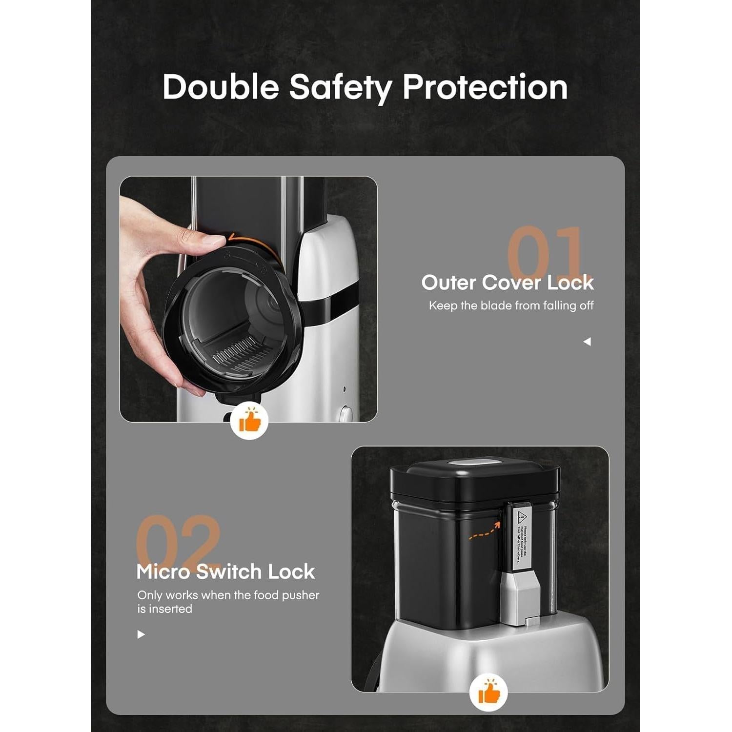 Rallador Eléctrico FOHERE 6 en 1 con Cuchillas Mejoradas