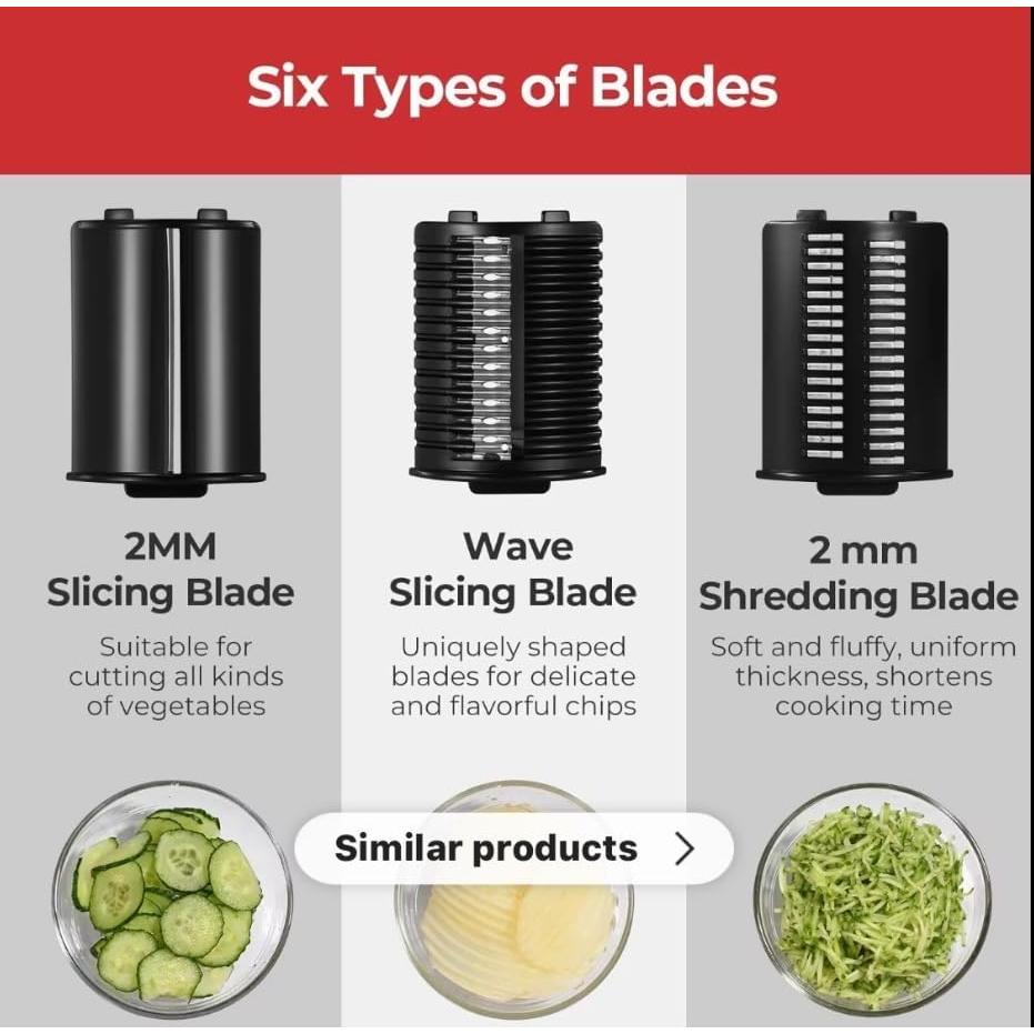 Rallador de Queso Eléctrico 5-en-1 HorizonMart 150W Acero Inoxidable