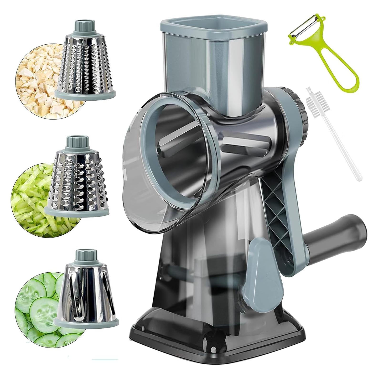 Rallador de Queso Rotatorio YOUCZON de Acero Inoxidable Azul