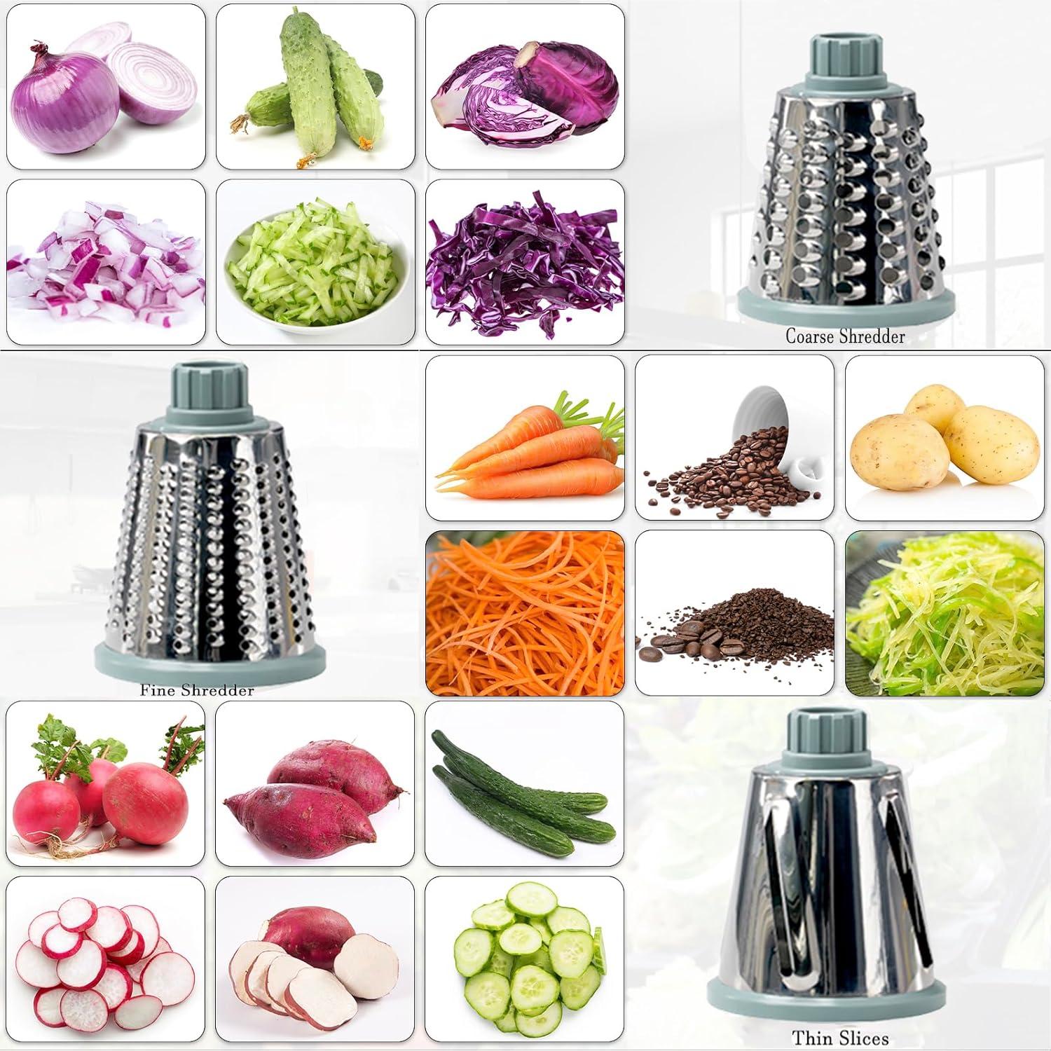 Rallador de Queso Rotatorio YOUCZON de Acero Inoxidable Azul