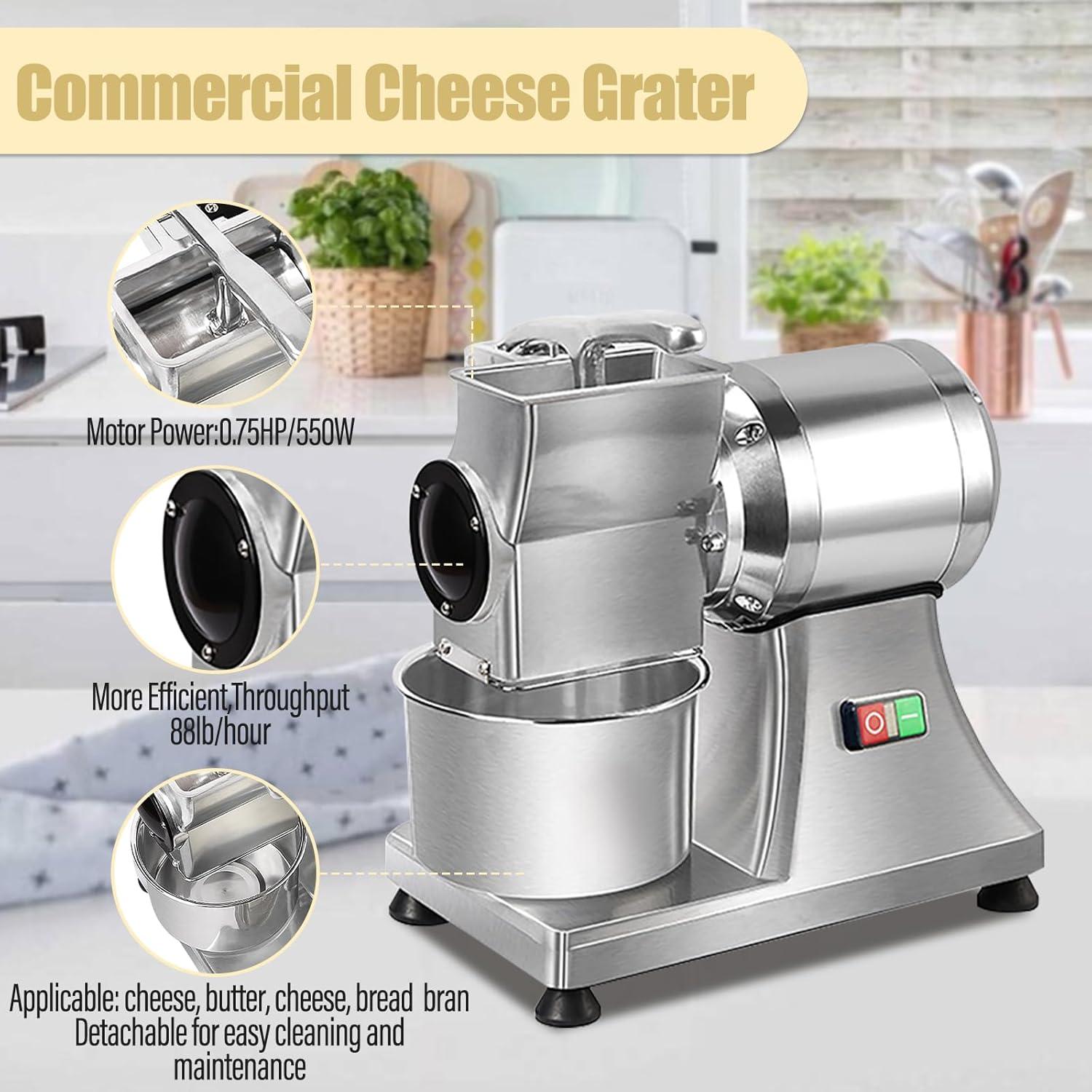 Rallador de Queso Eléctrico ZAWAYINE 550W 40kg/h Acero Inoxidable