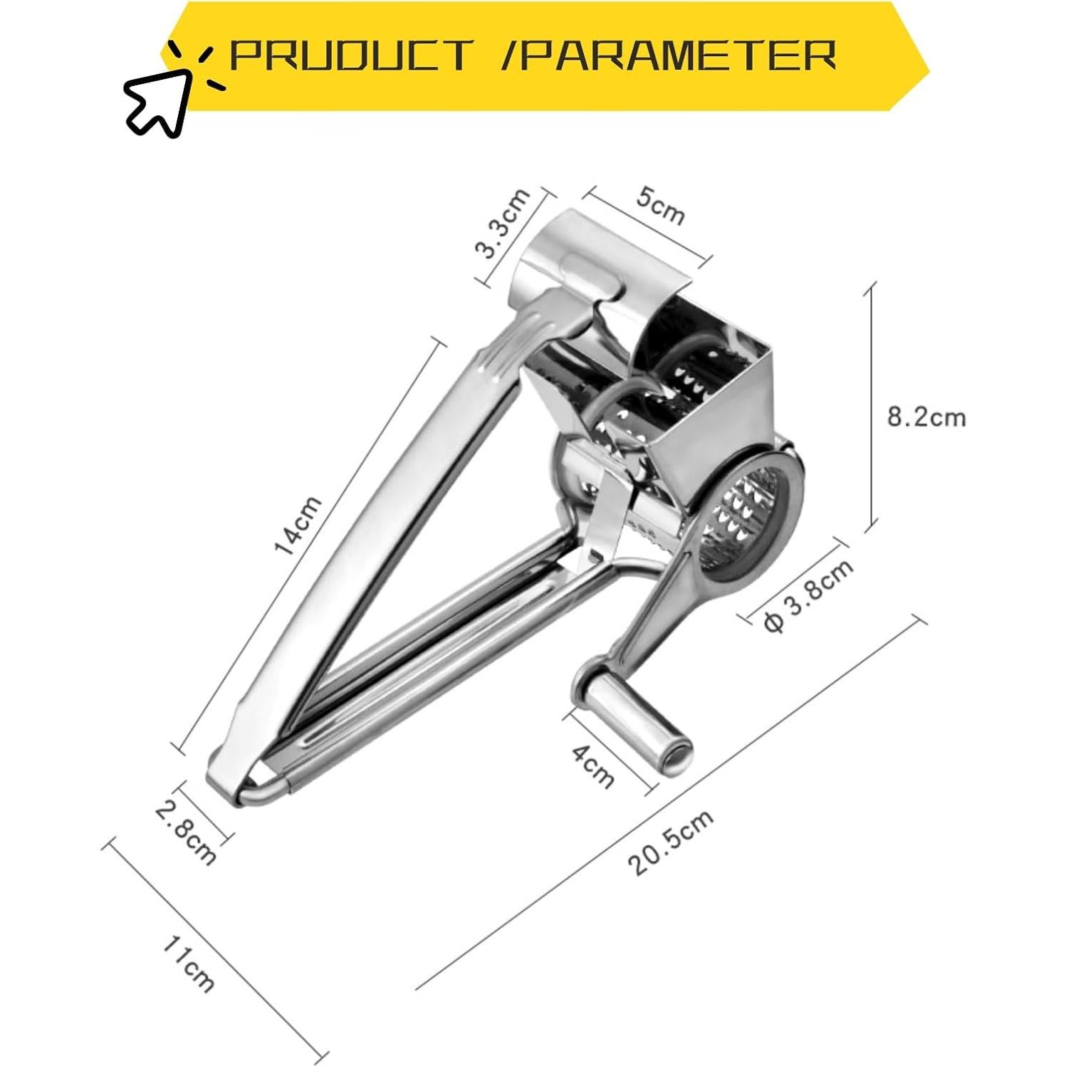 Rallador de Queso Manual Buoikik de Acero Inoxidable 304