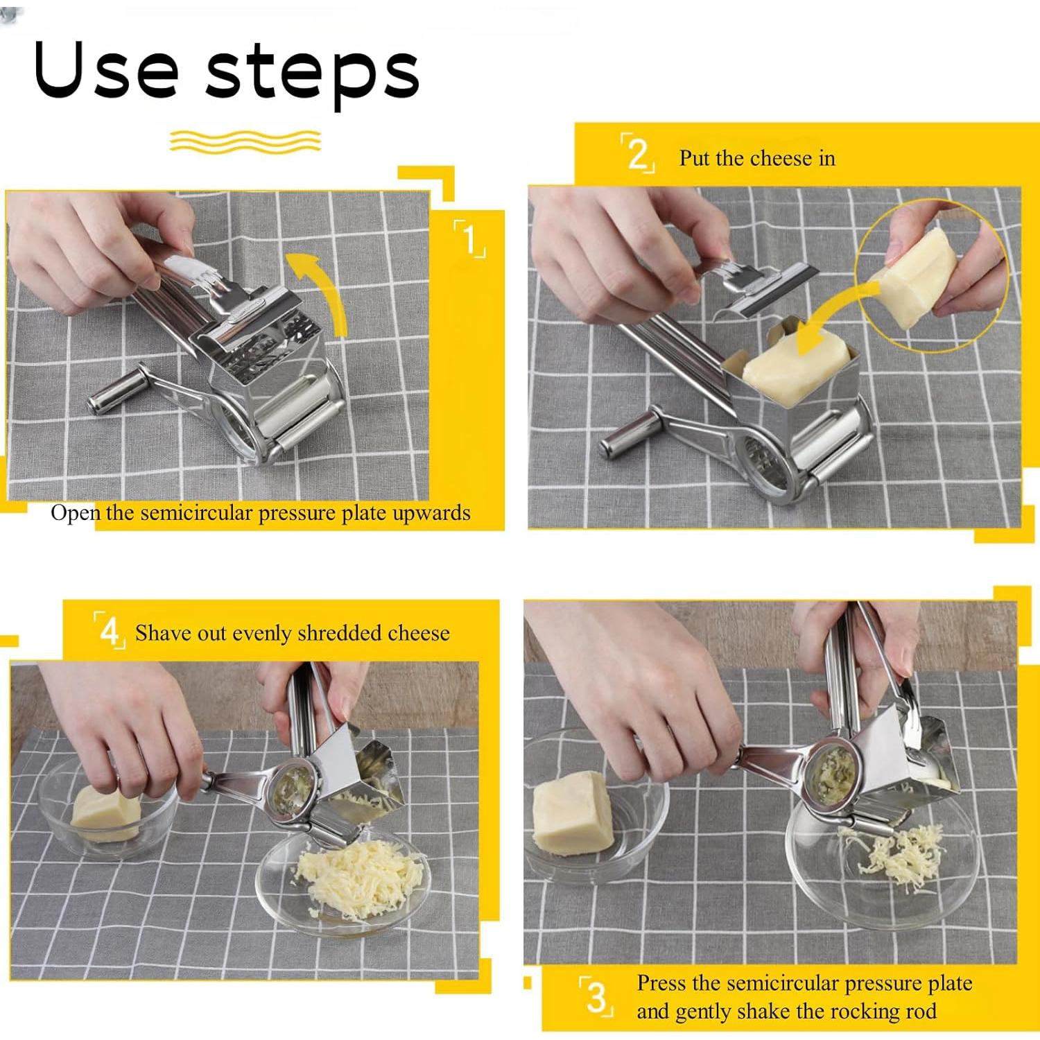 Rallador de Queso Manual Buoikik de Acero Inoxidable 304