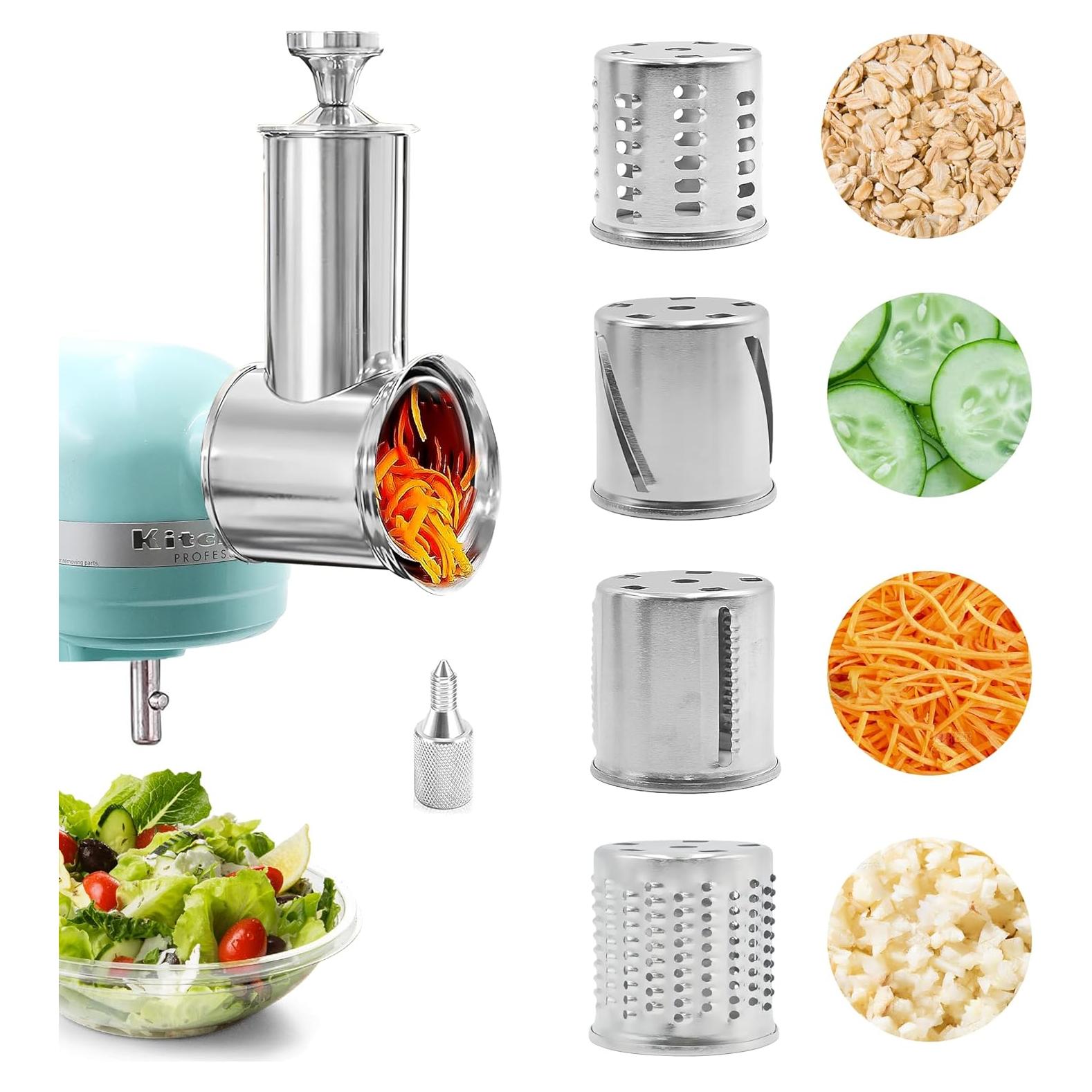 Cortador Rallador KitchenAid de Acero Inoxidable con 4 Cuchillas