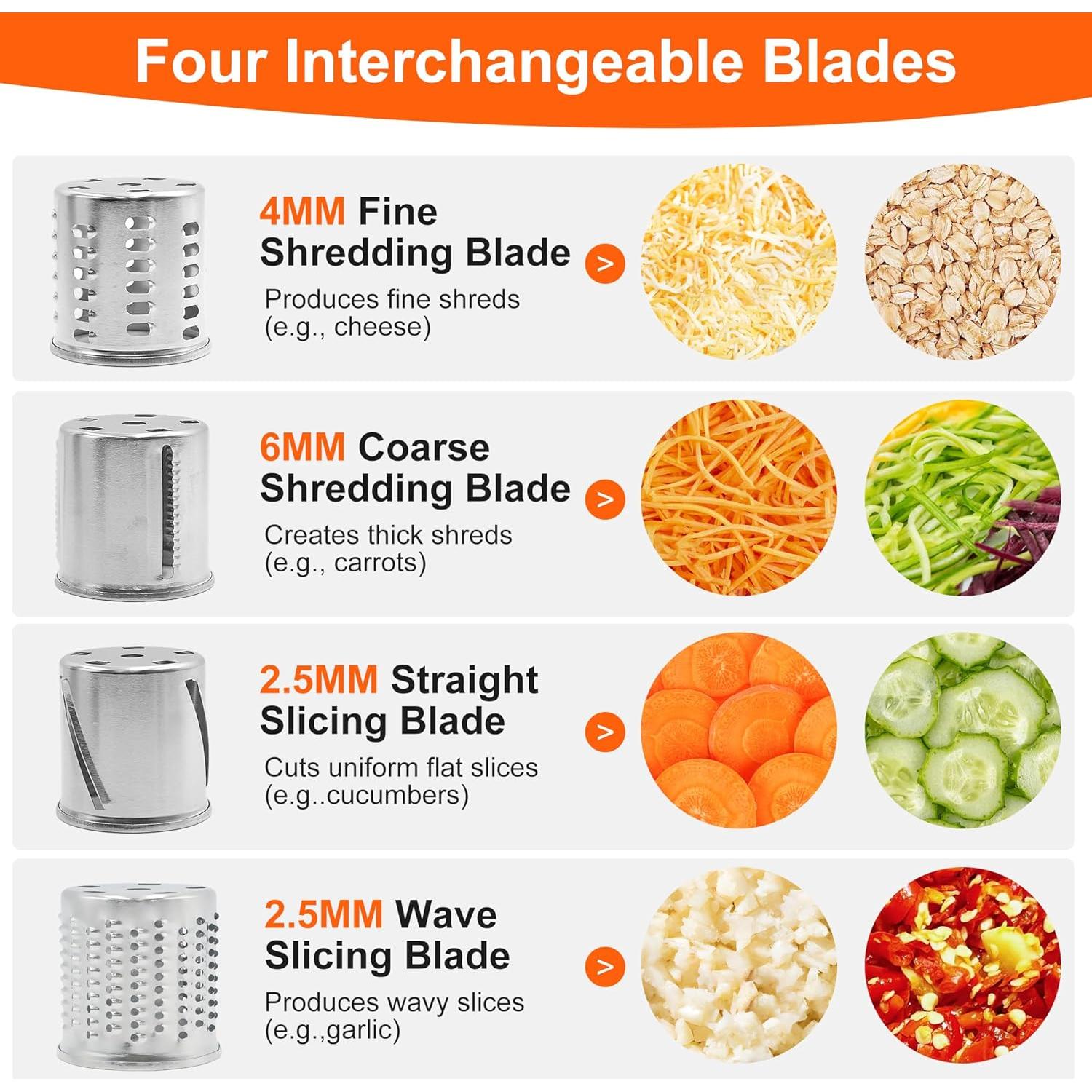 Cortador Rallador KitchenAid de Acero Inoxidable con 4 Cuchillas